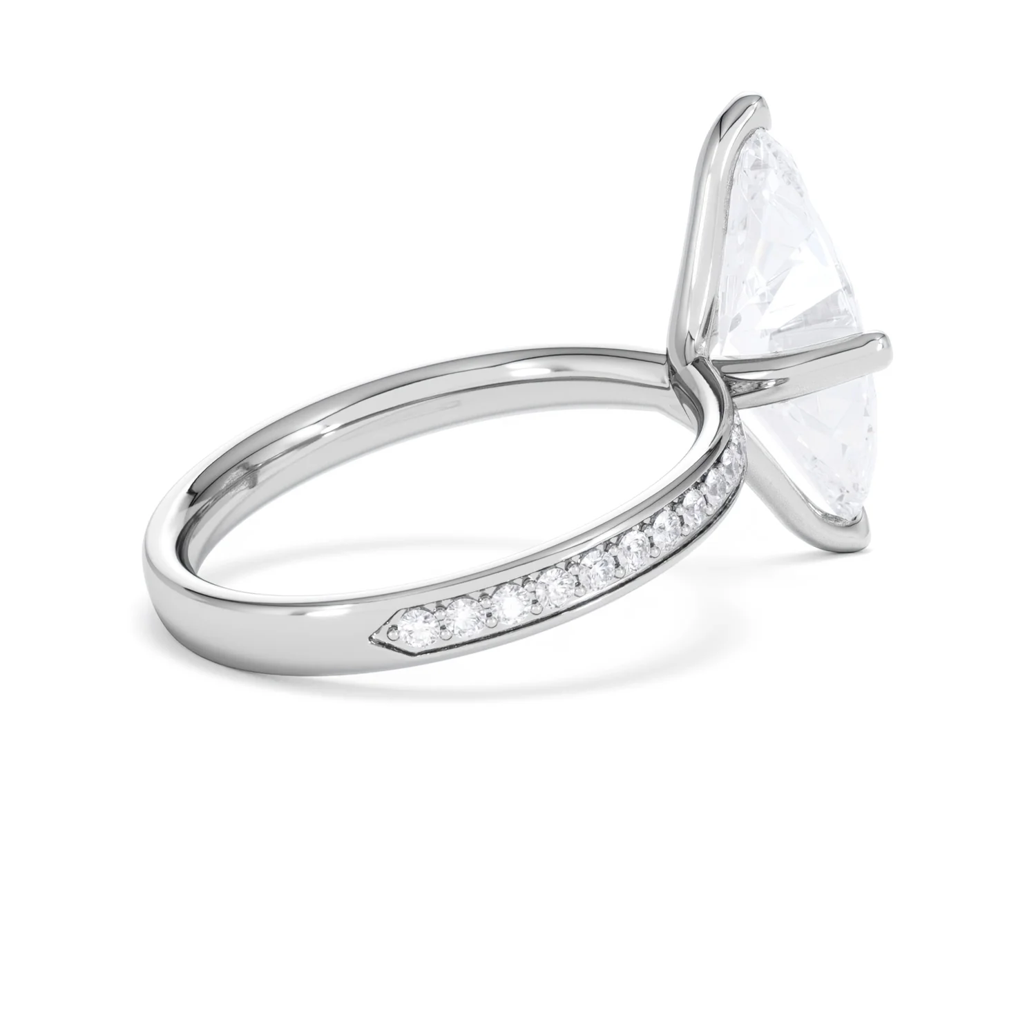 Origin Twist 3.00ct Marquise Cut Lab Diamond Solitaire Engagement Ring with Side Stones in 18K White Gold - Image 34