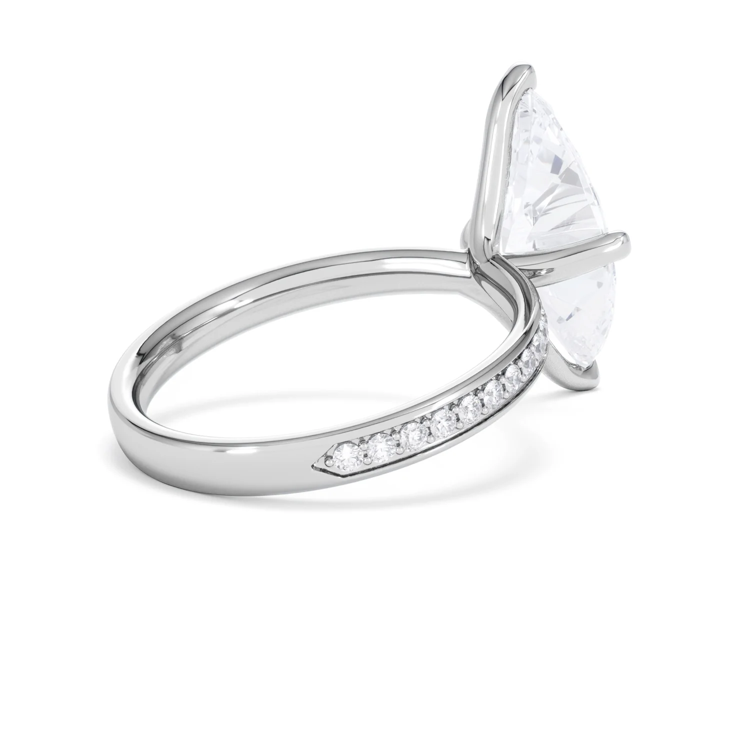 Origin Twist 3.00ct Marquise Cut Lab Diamond Solitaire Engagement Ring with Side Stones in 18K White Gold - Image 36