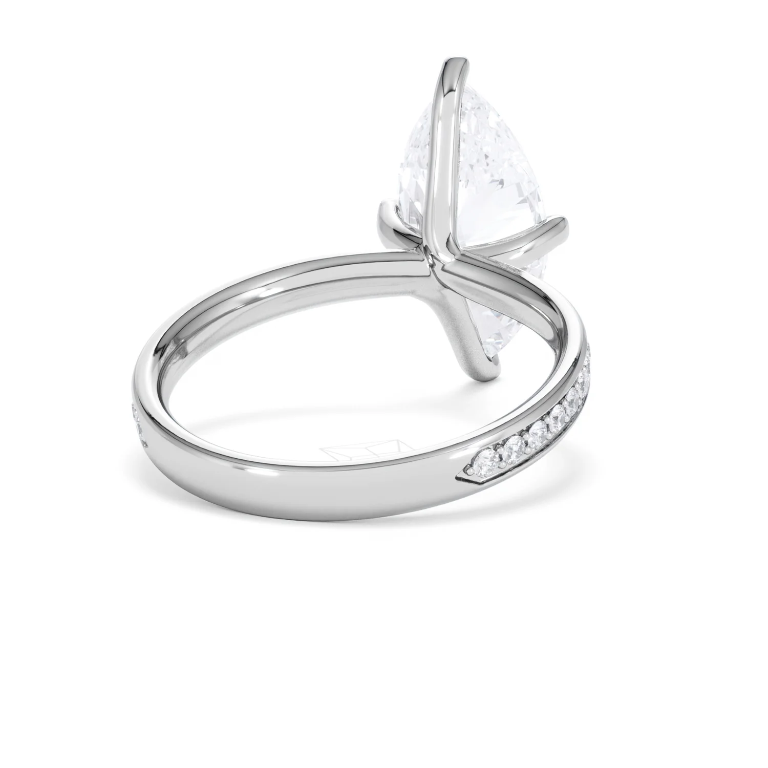 Origin Twist 3.00ct Marquise Cut Lab Diamond Solitaire Engagement Ring with Side Stones in 18K White Gold - Image 42