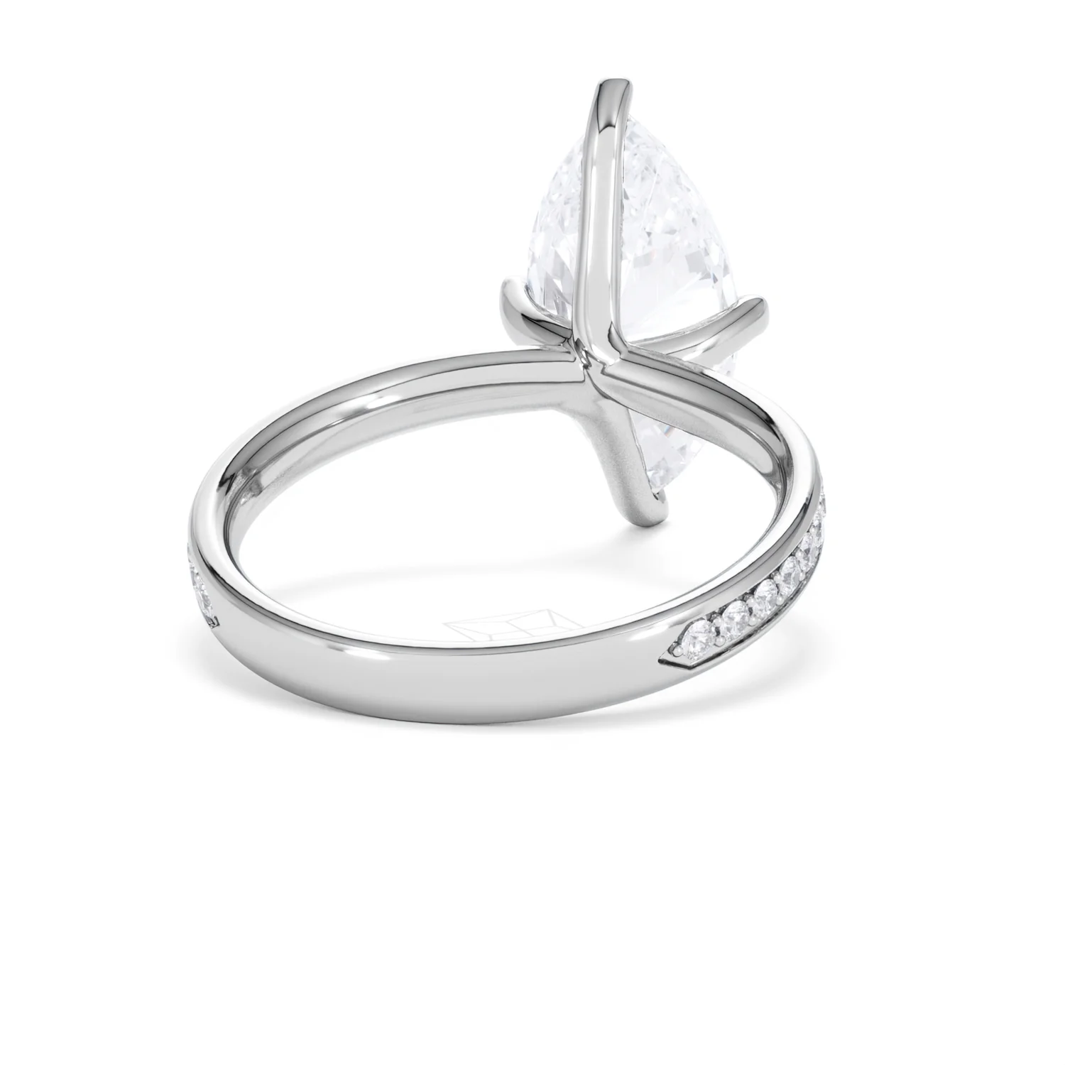 Origin Twist 3.00ct Marquise Cut Lab Diamond Solitaire Engagement Ring with Side Stones in 18K White Gold - Image 43