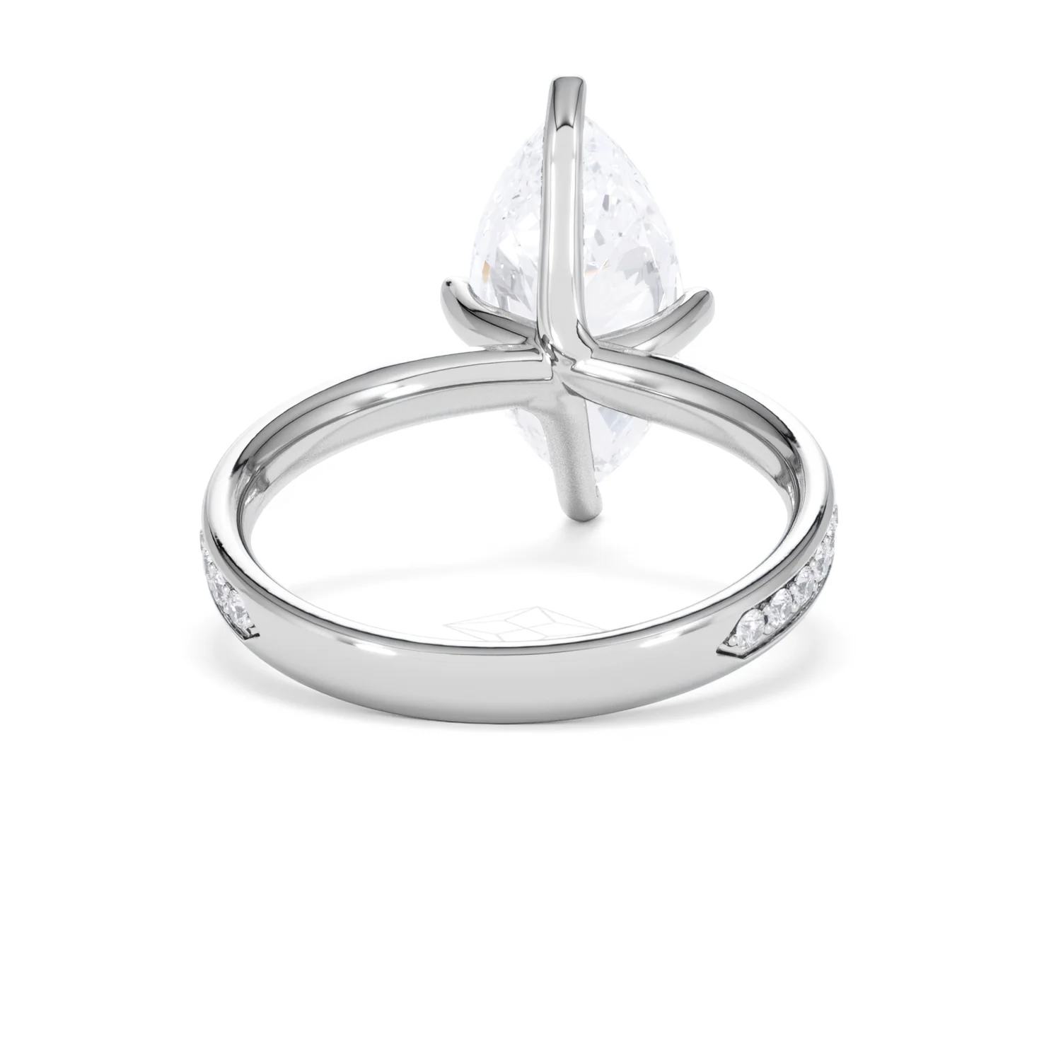Origin Twist 3.00ct Marquise Cut Lab Diamond Solitaire Engagement Ring with Side Stones in 18K White Gold - Image 45