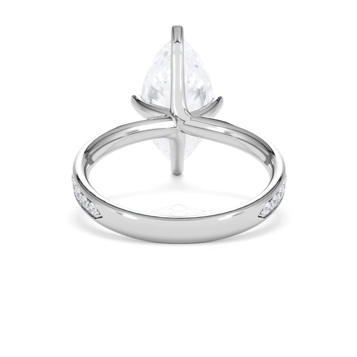 Origin Twist 3.00ct Marquise Cut Lab Diamond Solitaire Engagement Ring with Side Stones in 18K White Gold - Image 47
