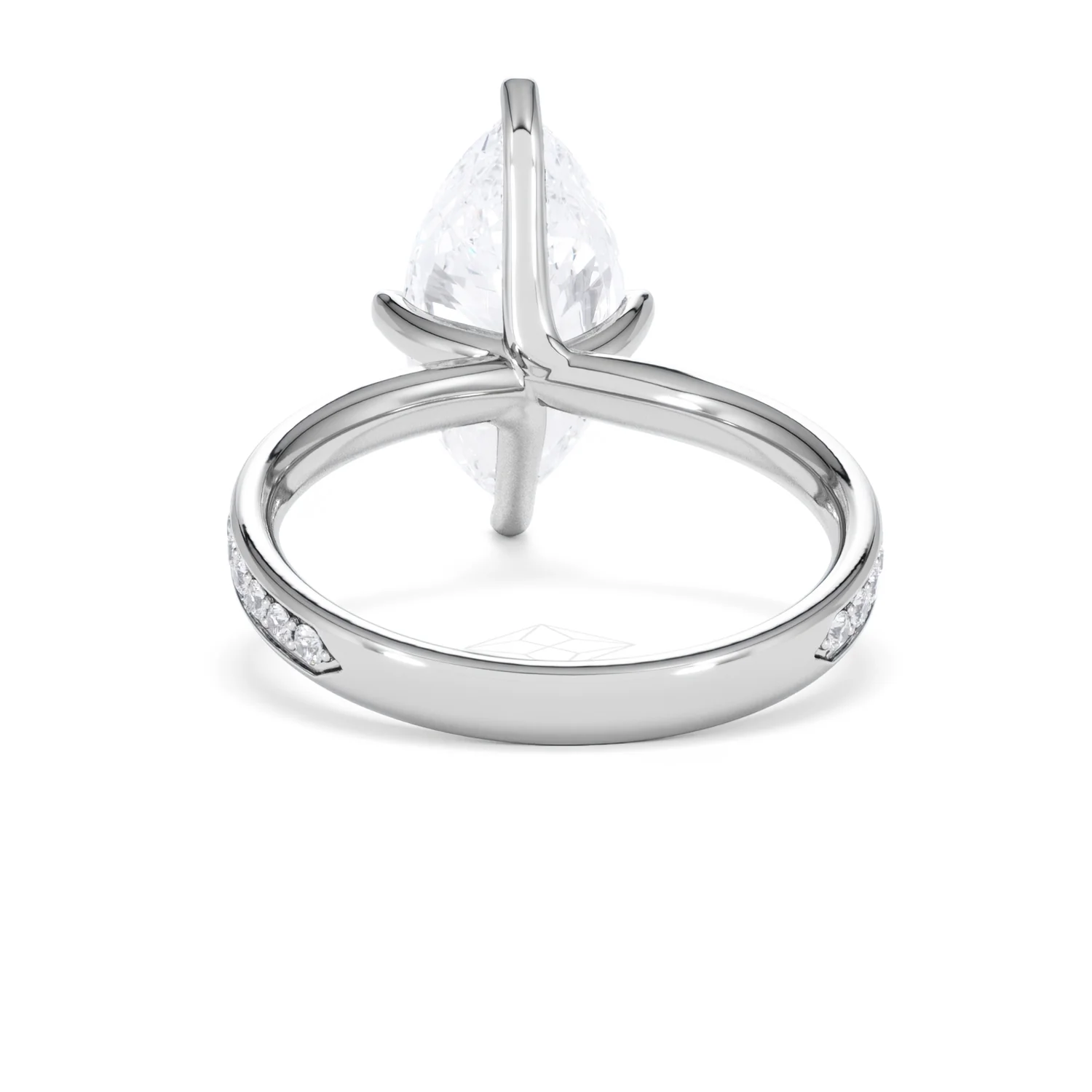 Origin Twist 3.00ct Marquise Cut Lab Diamond Solitaire Engagement Ring with Side Stones in 18K White Gold - Image 48