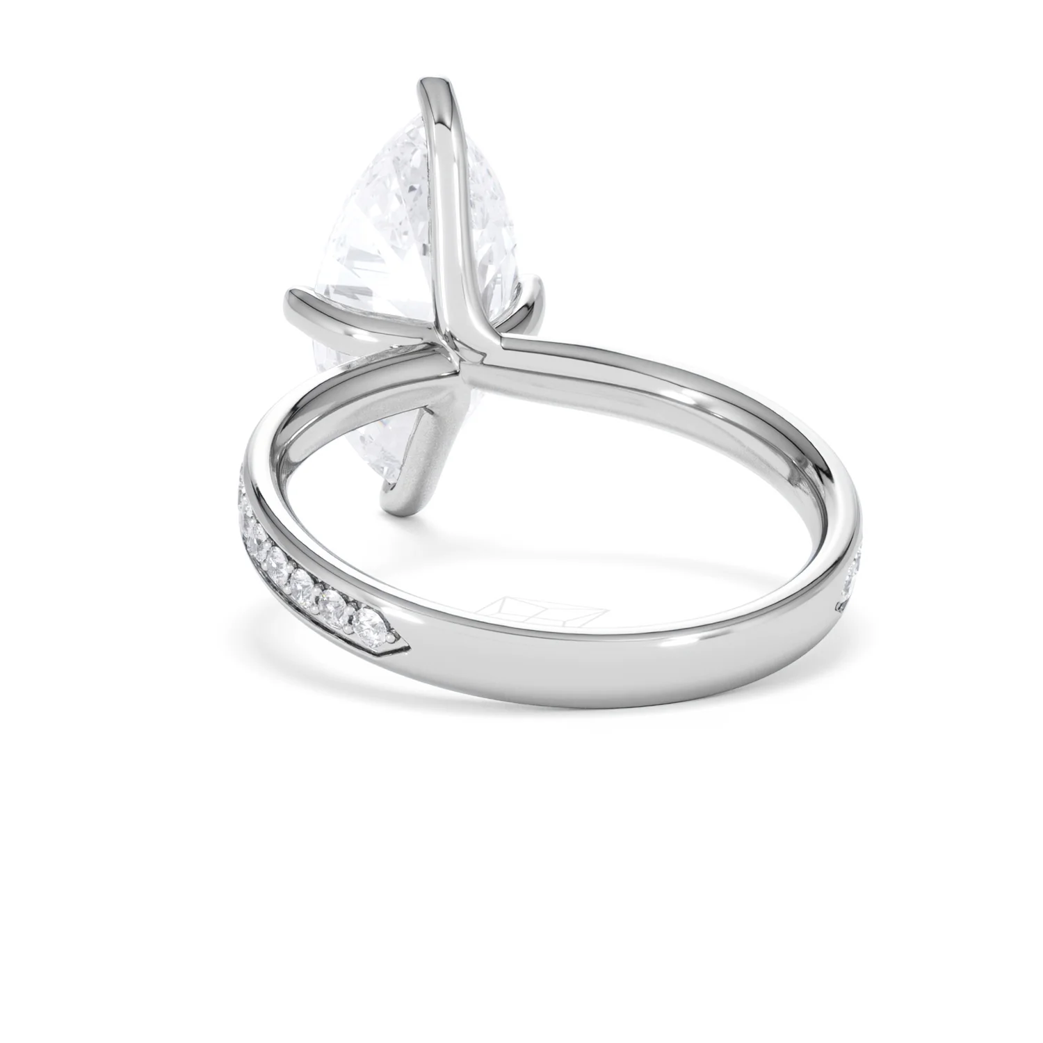 Origin Twist 3.00ct Marquise Cut Lab Diamond Solitaire Engagement Ring with Side Stones in 18K White Gold - Image 51