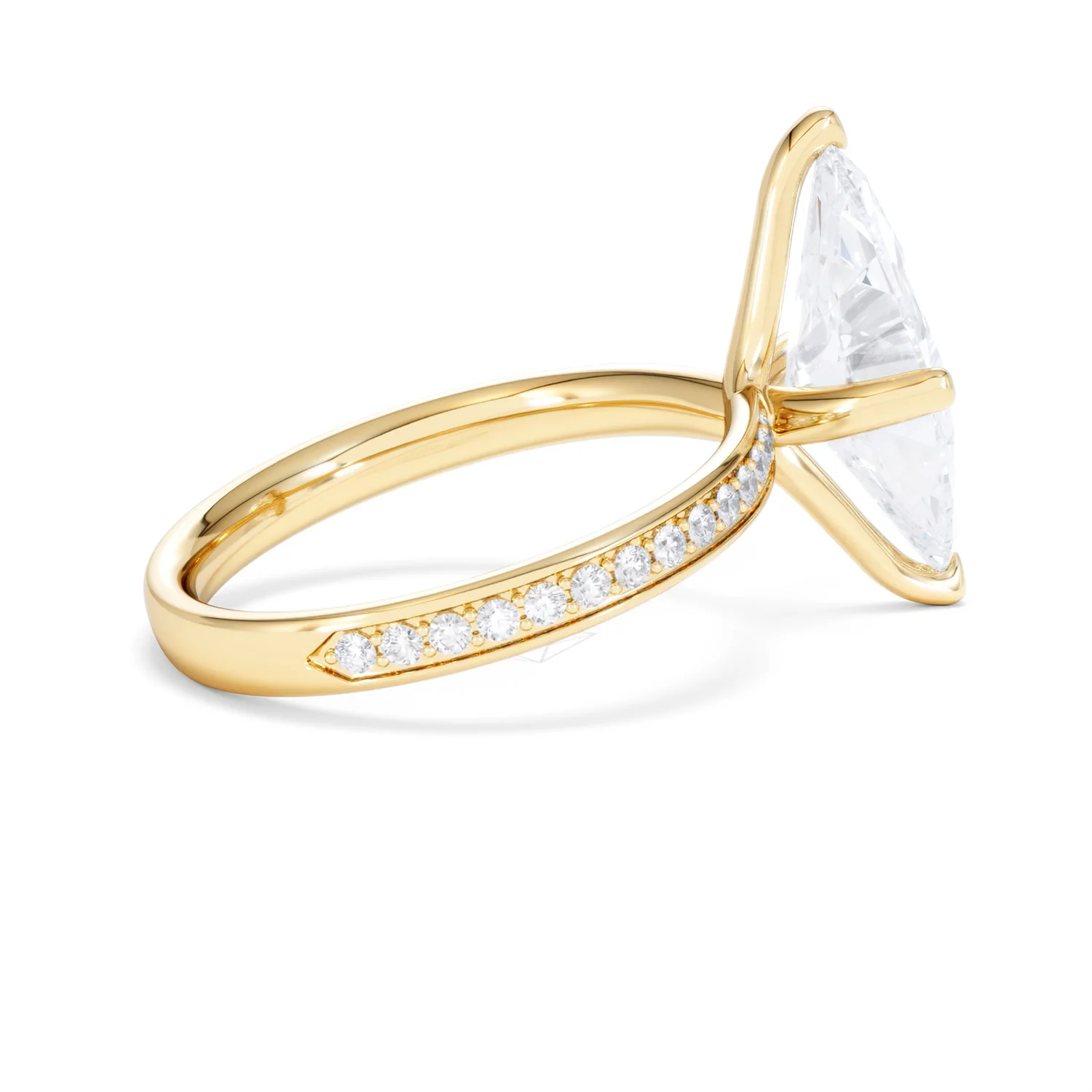 Origin Twist 3.00ct Marquise Cut Lab Diamond Solitaire Engagement Ring with Side Stones in 18K Yellow Gold - Image 31