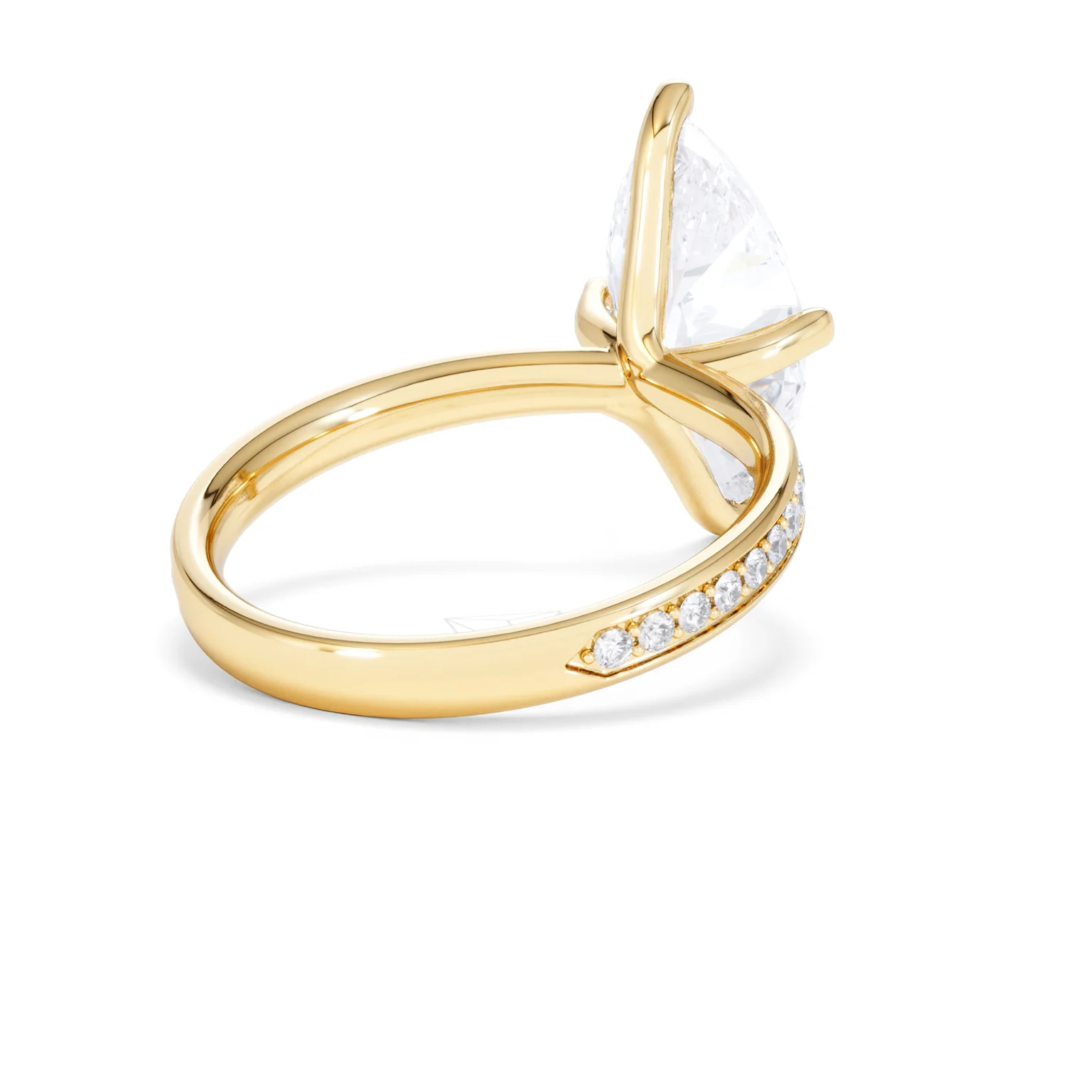 Origin Twist 3.00ct Marquise Cut Lab Diamond Solitaire Engagement Ring with Side Stones in 18K Yellow Gold - Image 40
