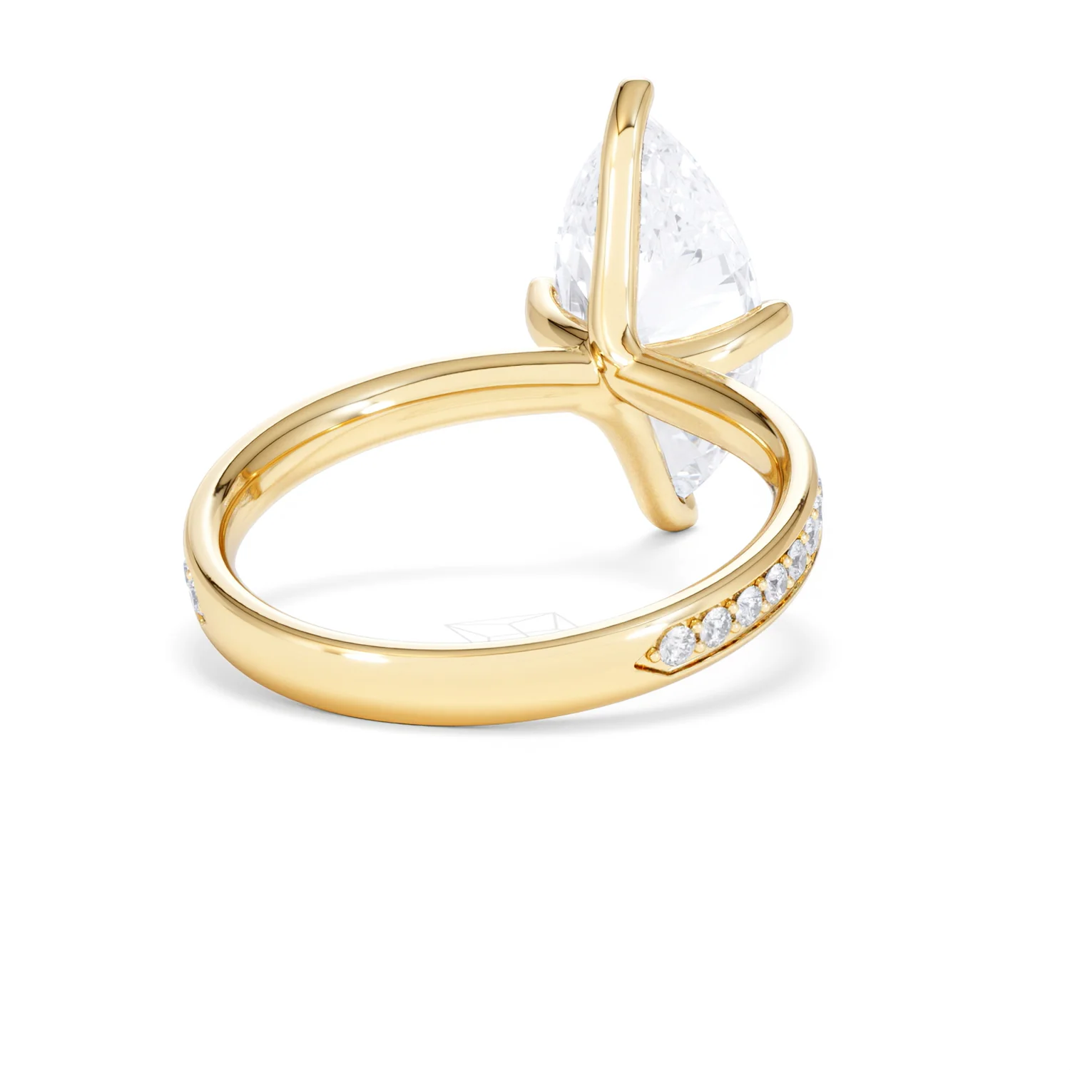 Origin Twist 3.00ct Marquise Cut Lab Diamond Solitaire Engagement Ring with Side Stones in 18K Yellow Gold - Image 42
