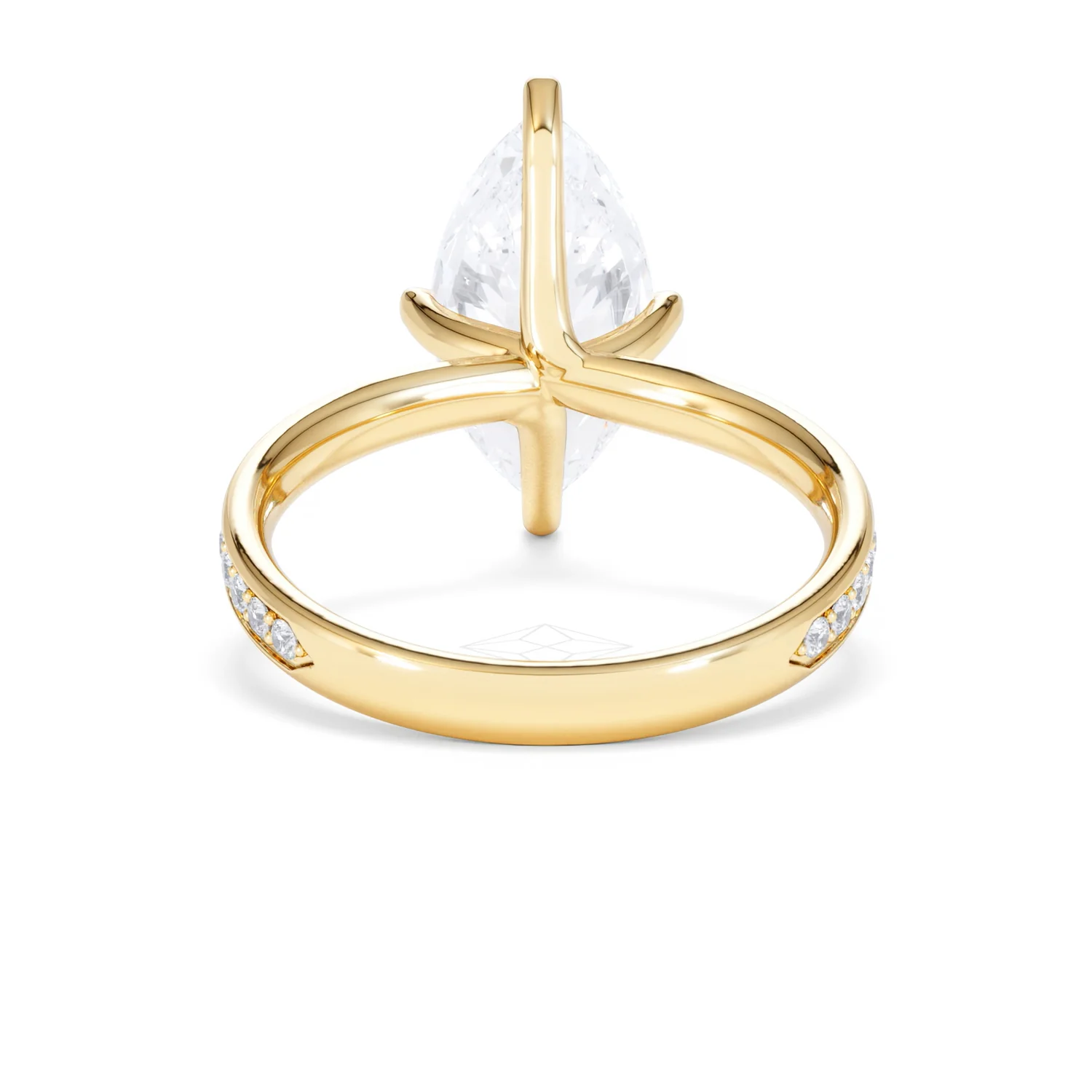 Origin Twist 3.00ct Marquise Cut Lab Diamond Solitaire Engagement Ring with Side Stones in 18K Yellow Gold - Image 47
