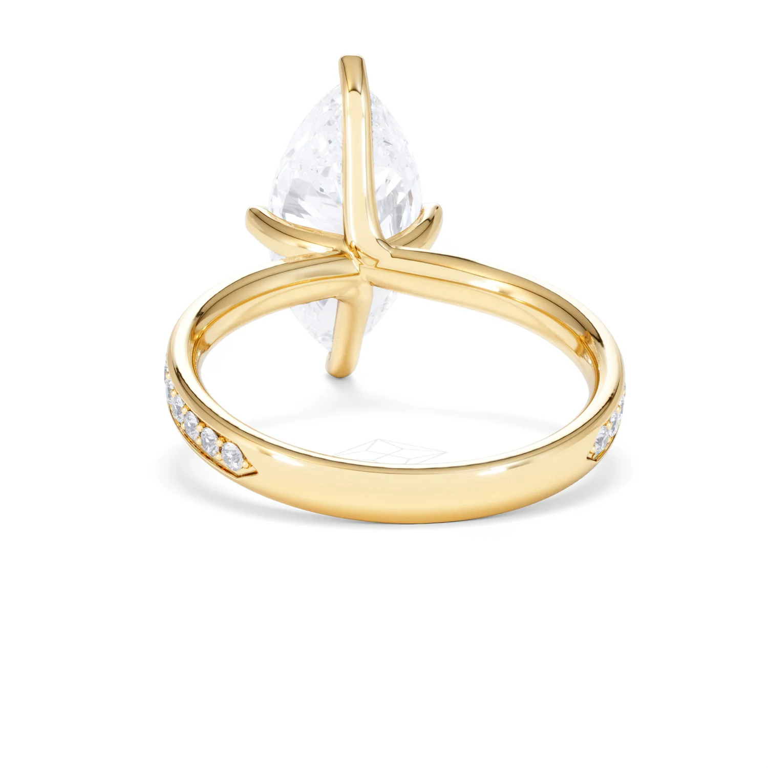 Origin Twist 3.00ct Marquise Cut Lab Diamond Solitaire Engagement Ring with Side Stones in 18K Yellow Gold - Image 49