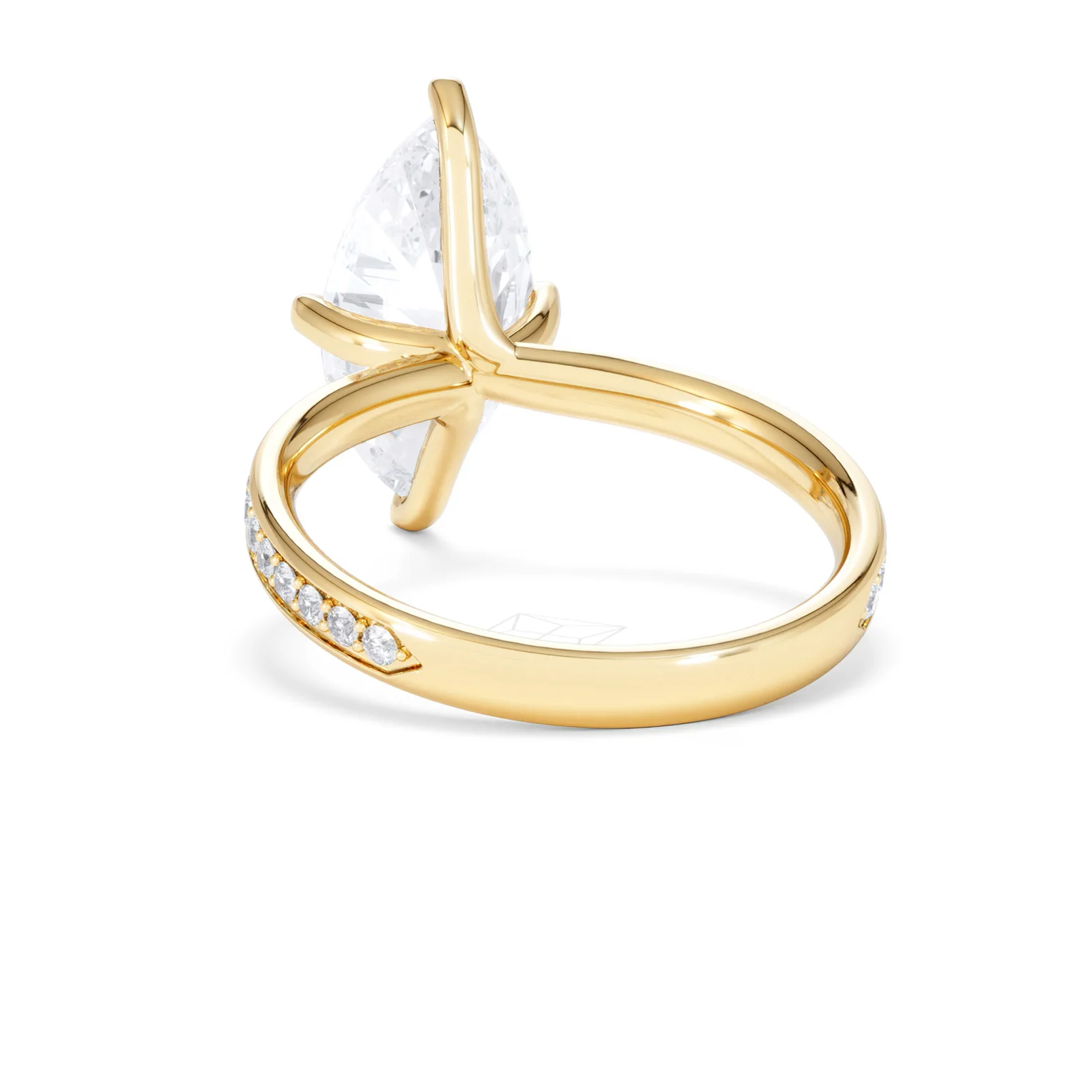 Origin Twist 3.00ct Marquise Cut Lab Diamond Solitaire Engagement Ring with Side Stones in 18K Yellow Gold - Image 51