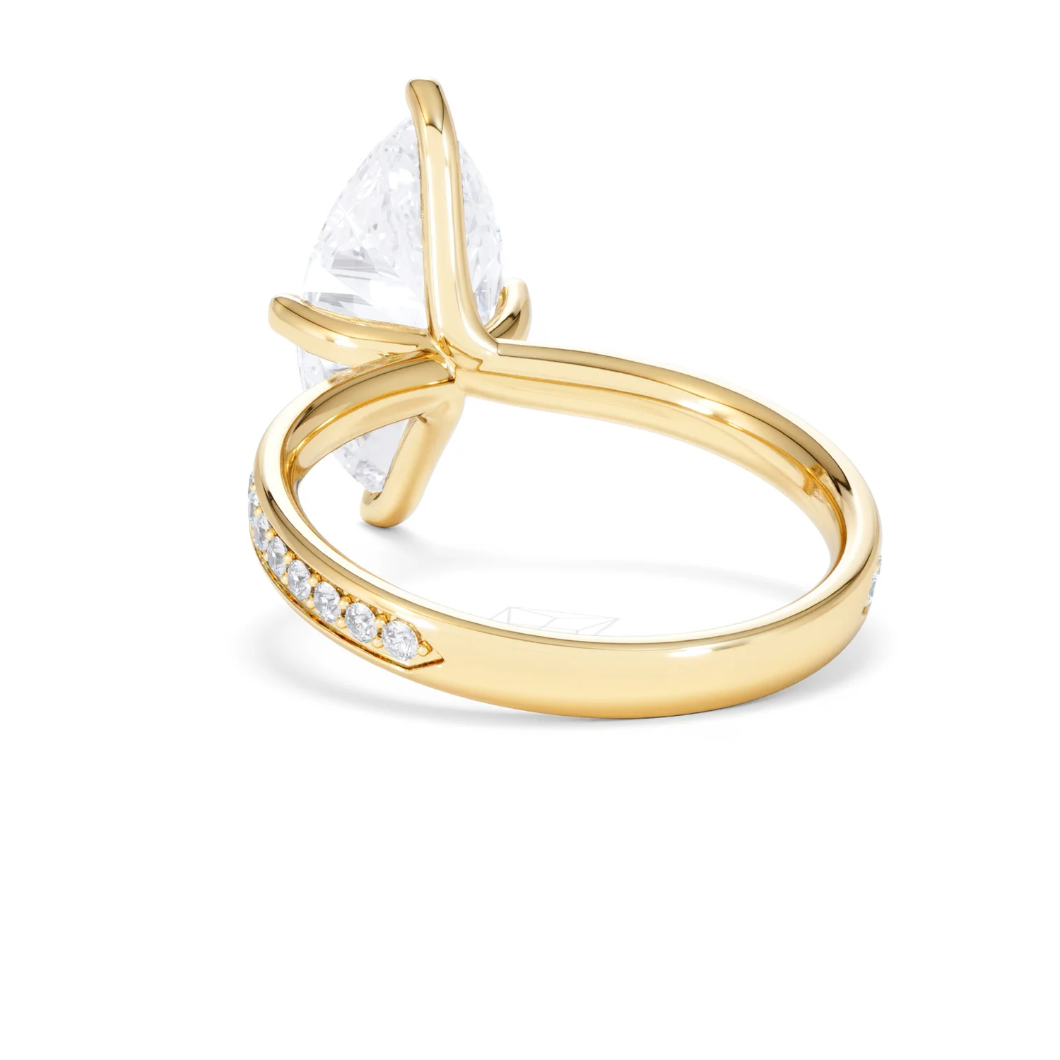 Origin Twist 3.00ct Marquise Cut Lab Diamond Solitaire Engagement Ring with Side Stones in 18K Yellow Gold - Image 52