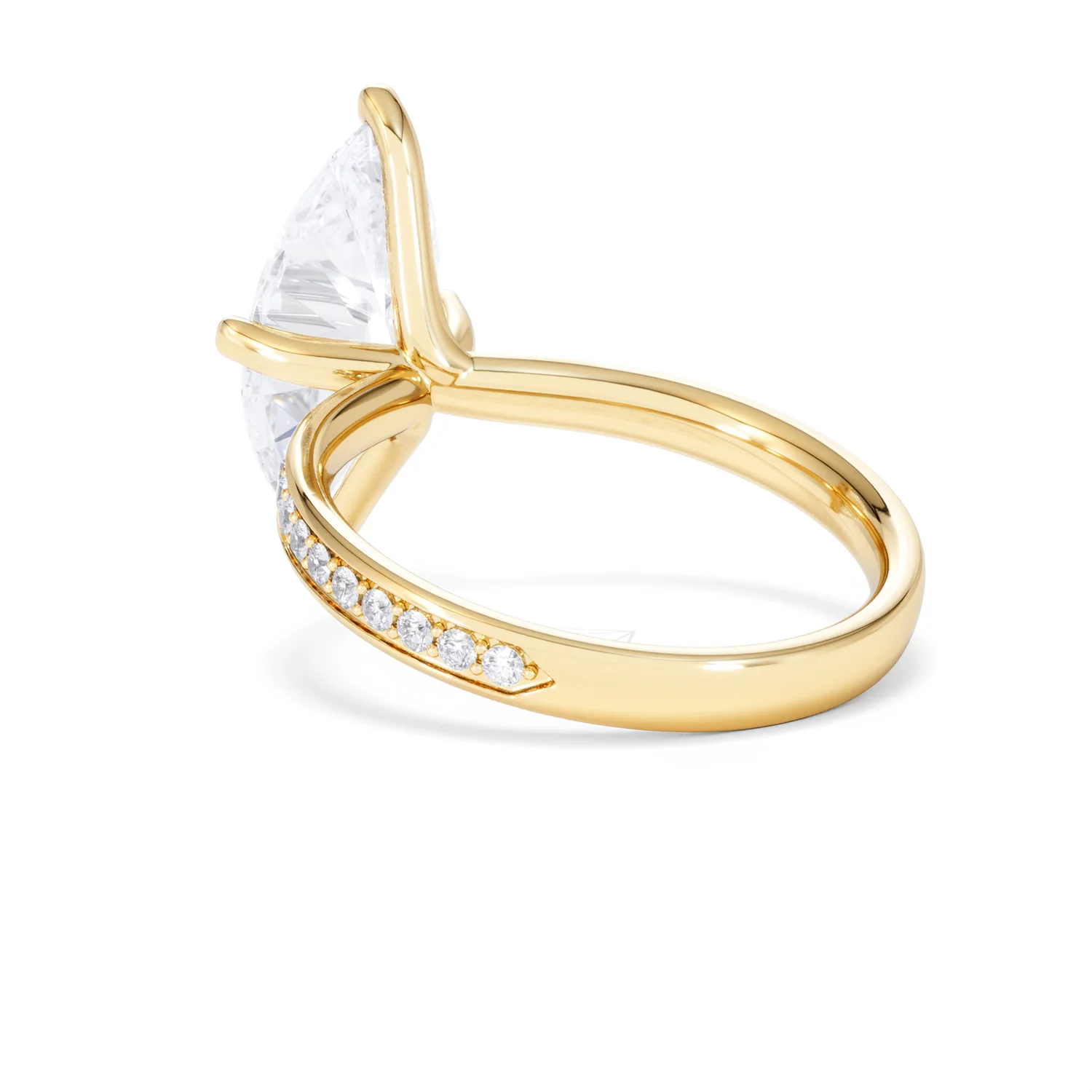 Origin Twist 3.00ct Marquise Cut Lab Diamond Solitaire Engagement Ring with Side Stones in 18K Yellow Gold - Image 55