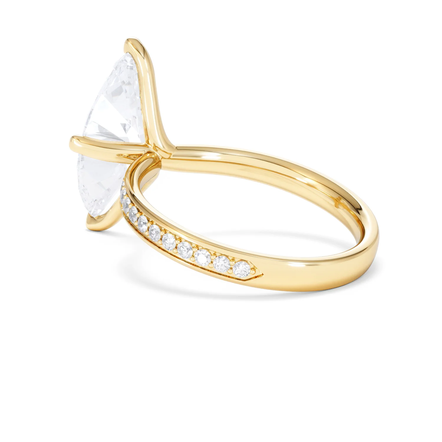 Origin Twist 3.00ct Marquise Cut Lab Diamond Solitaire Engagement Ring with Side Stones in 18K Yellow Gold - Image 58