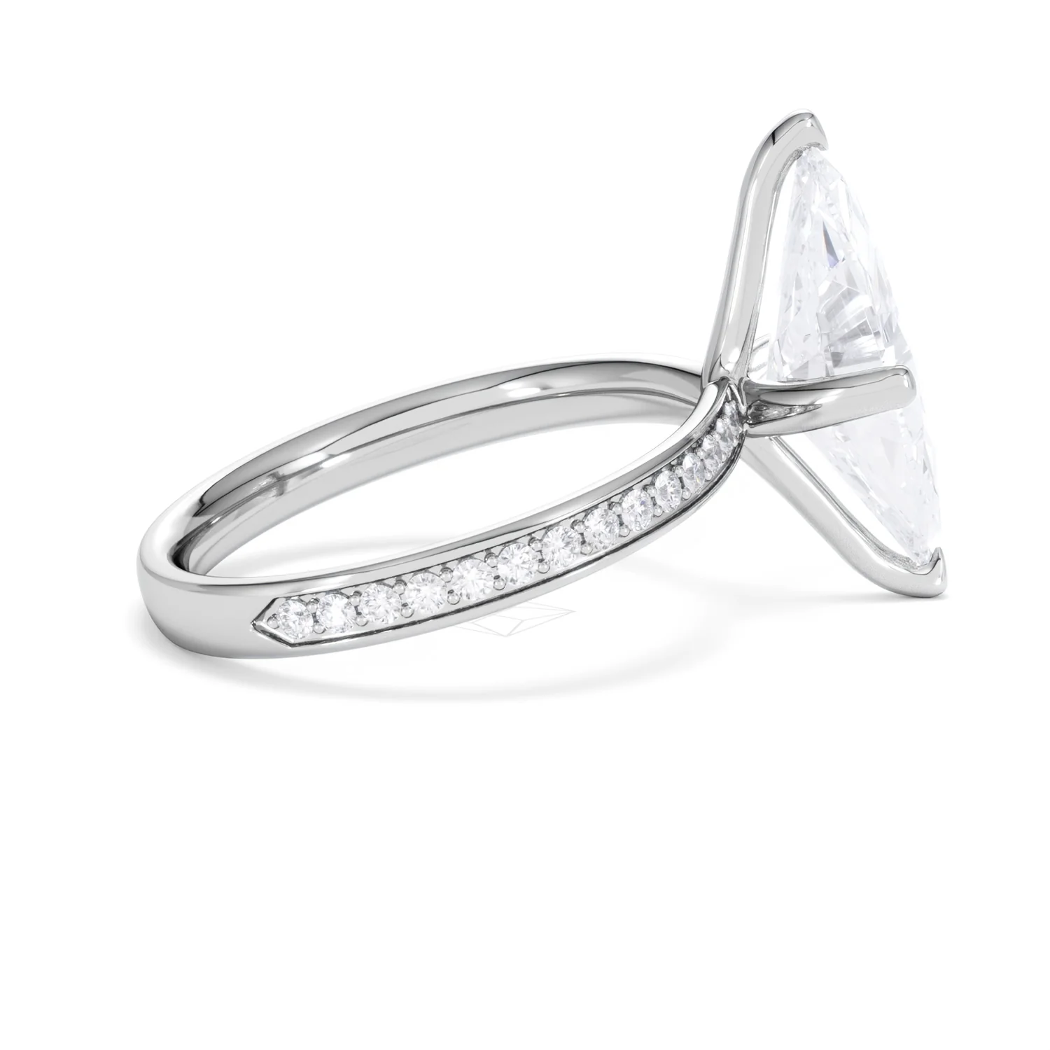 Origin Twist 3.00ct Marquise Cut Lab Diamond Solitaire Engagement Ring with Side Stones in Platinum - Image 29