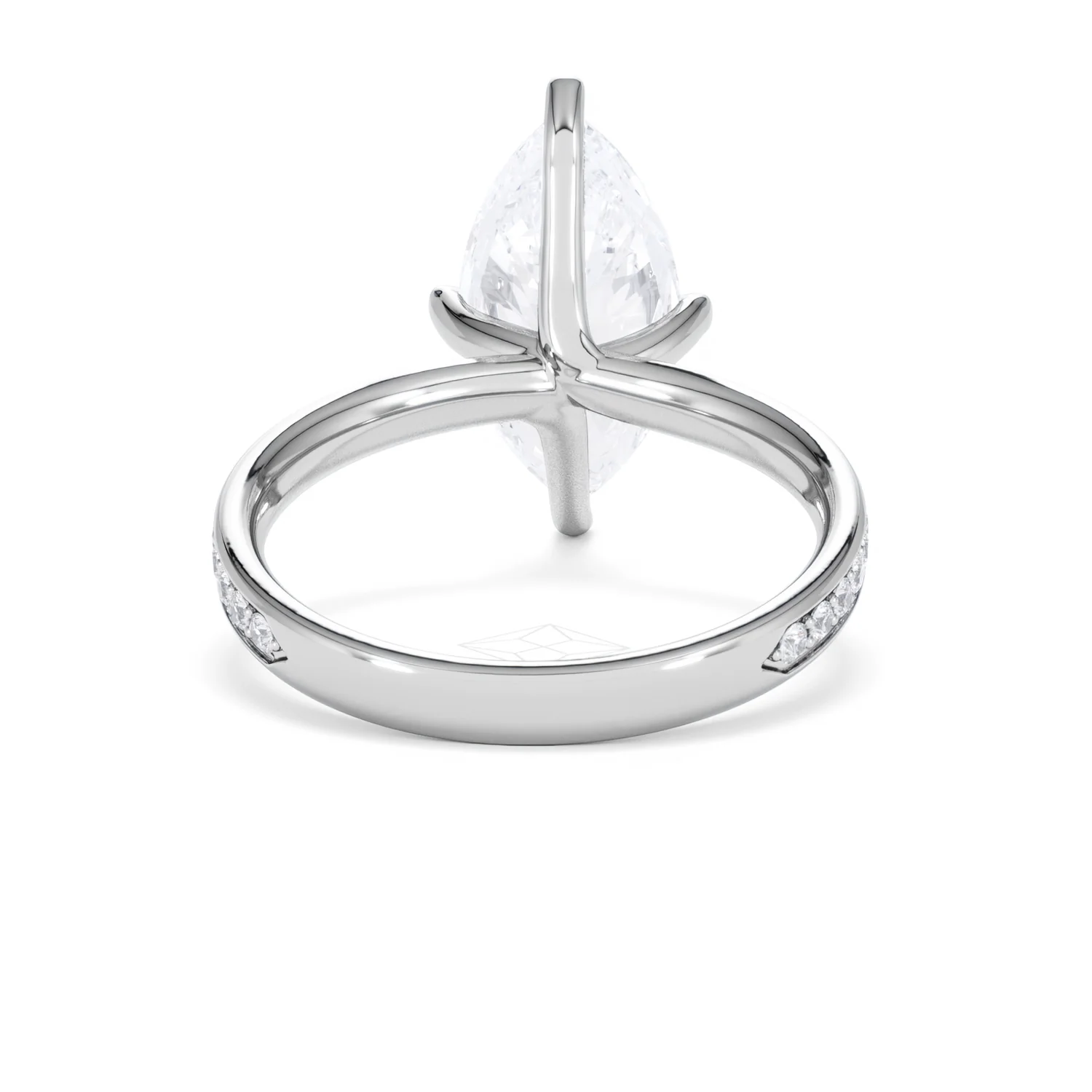 Origin Twist 3.00ct Marquise Cut Lab Diamond Solitaire Engagement Ring with Side Stones in Platinum - Image 46