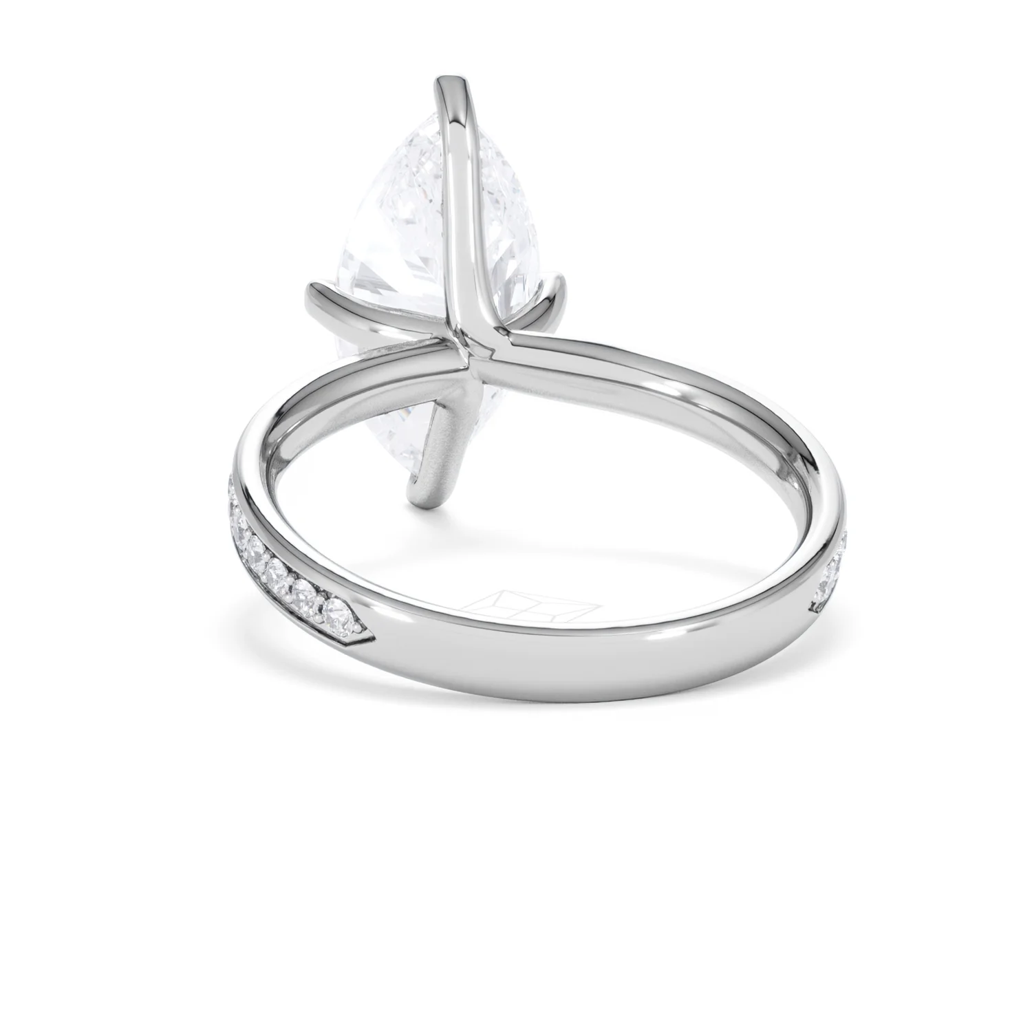 Origin Twist 3.00ct Marquise Cut Lab Diamond Solitaire Engagement Ring with Side Stones in Platinum - Image 50