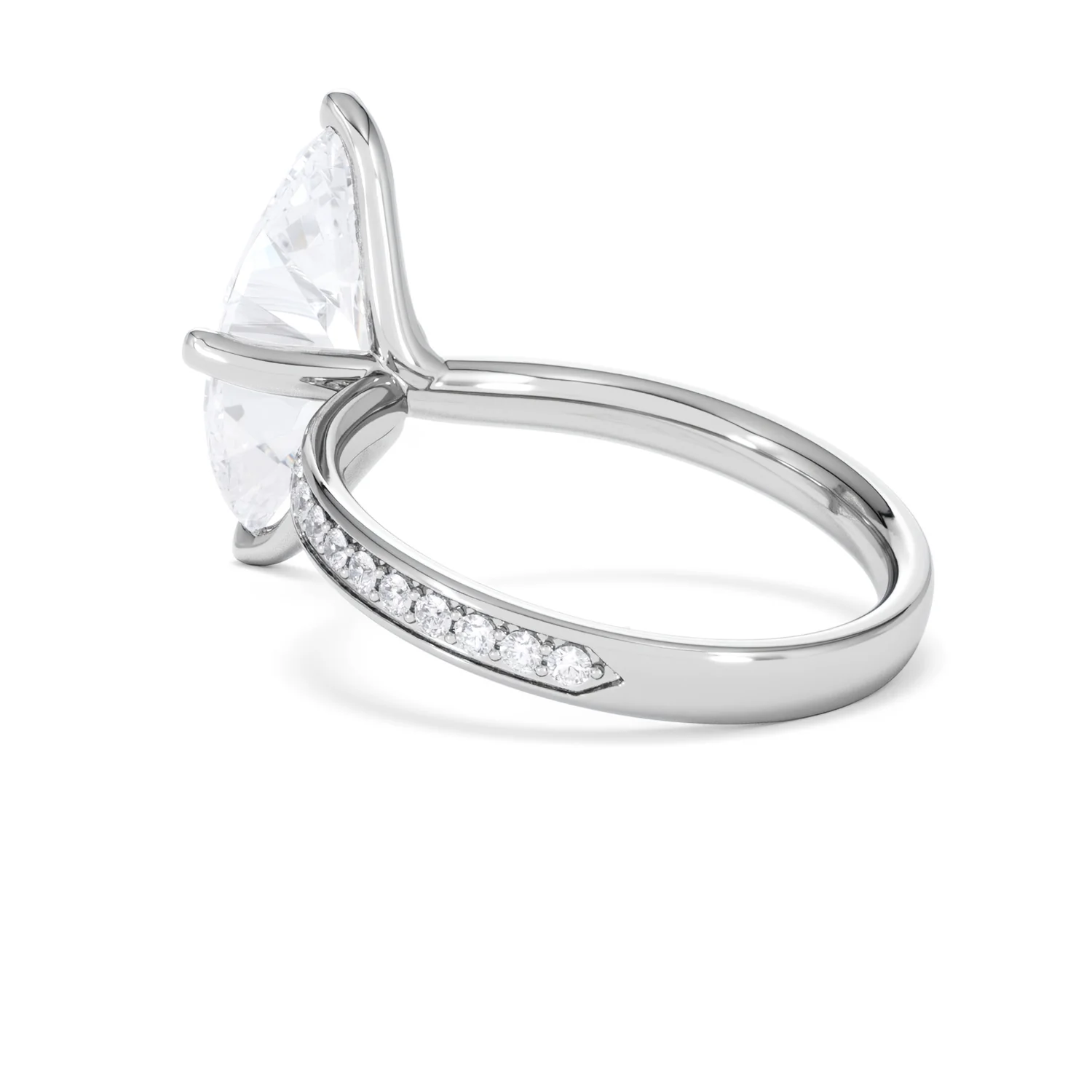 Origin Twist 3.00ct Marquise Cut Lab Diamond Solitaire Engagement Ring with Side Stones in Platinum - Image 57