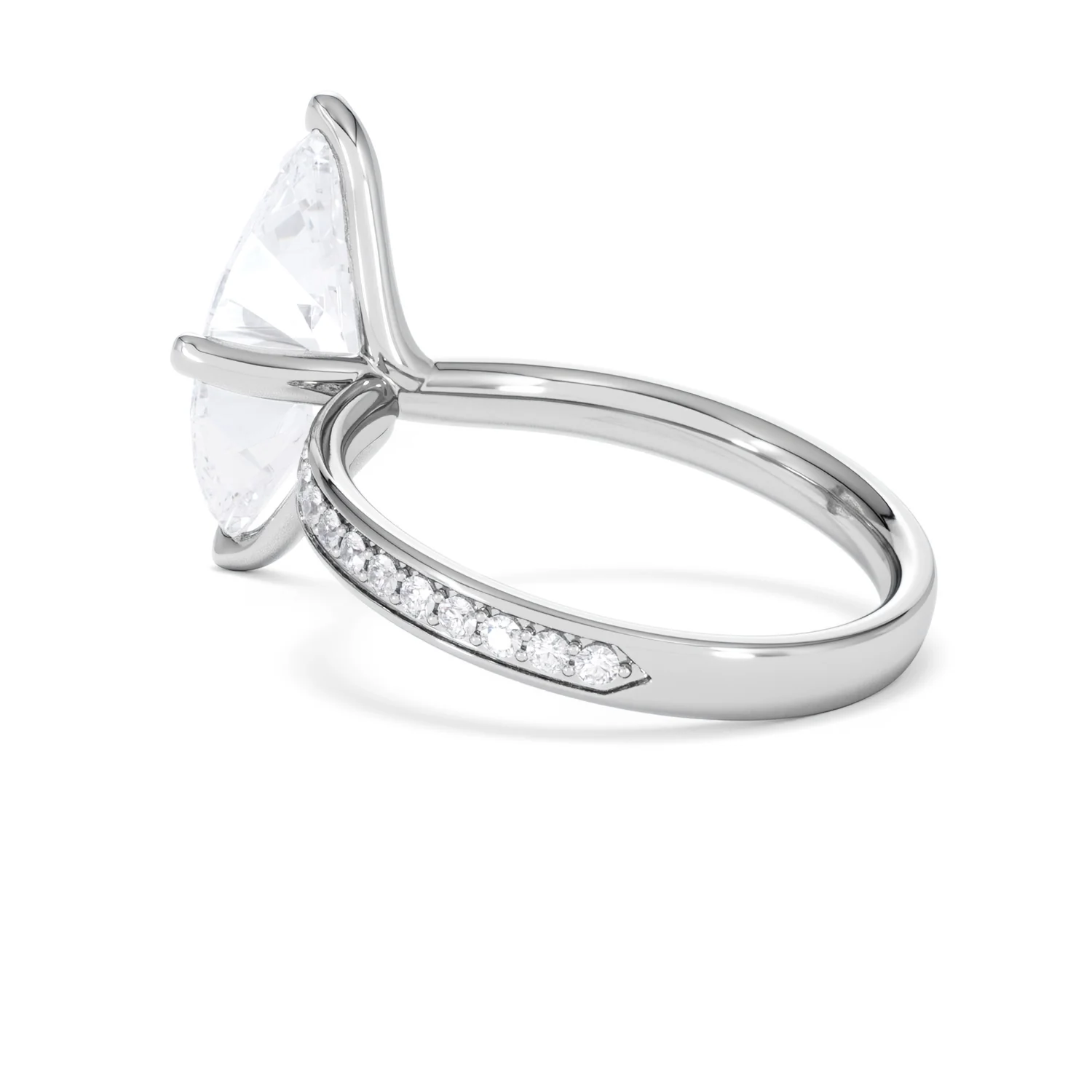 Origin Twist 3.00ct Marquise Cut Lab Diamond Solitaire Engagement Ring with Side Stones in Platinum - Image 58