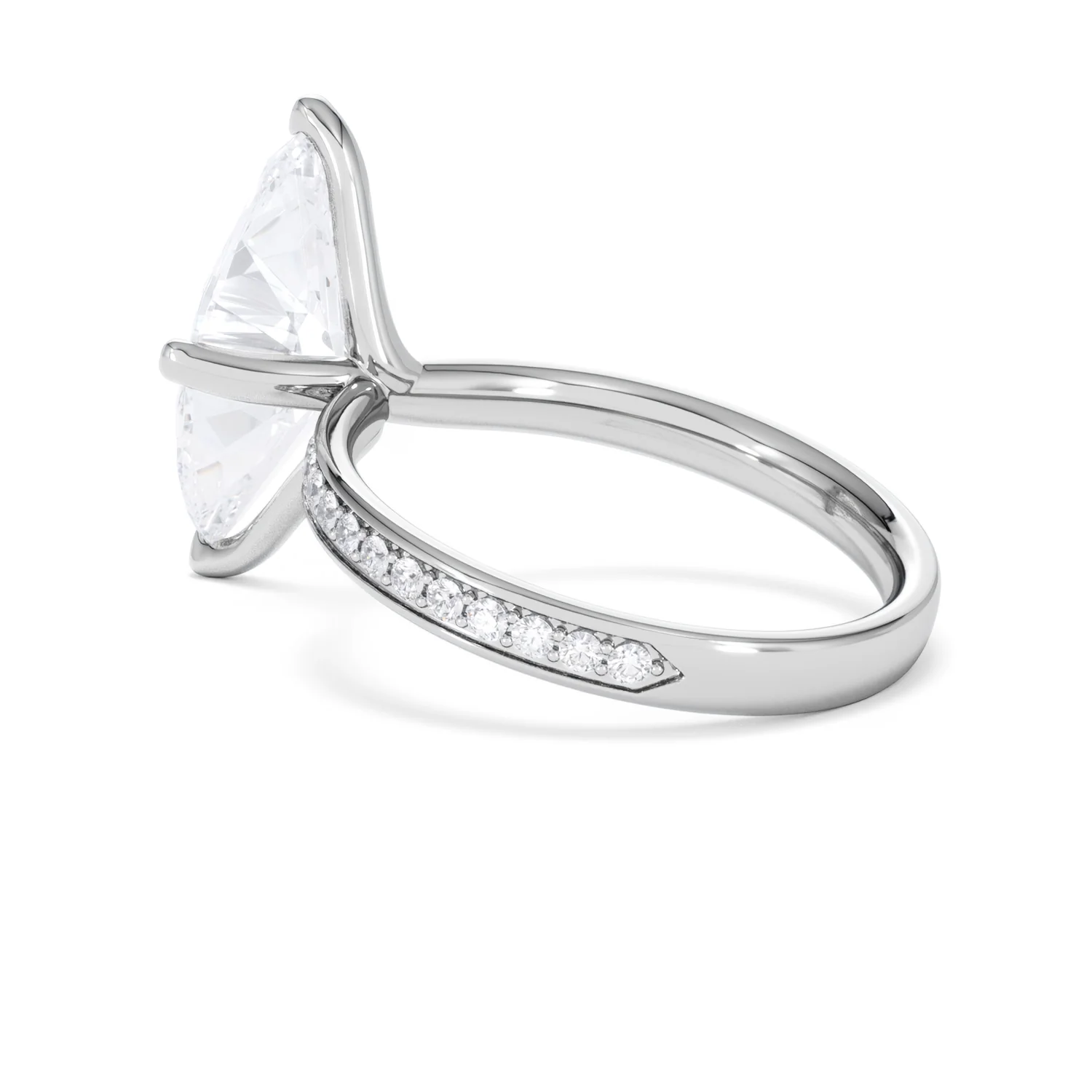Origin Twist 3.00ct Marquise Cut Lab Diamond Solitaire Engagement Ring with Side Stones in Platinum - Image 59