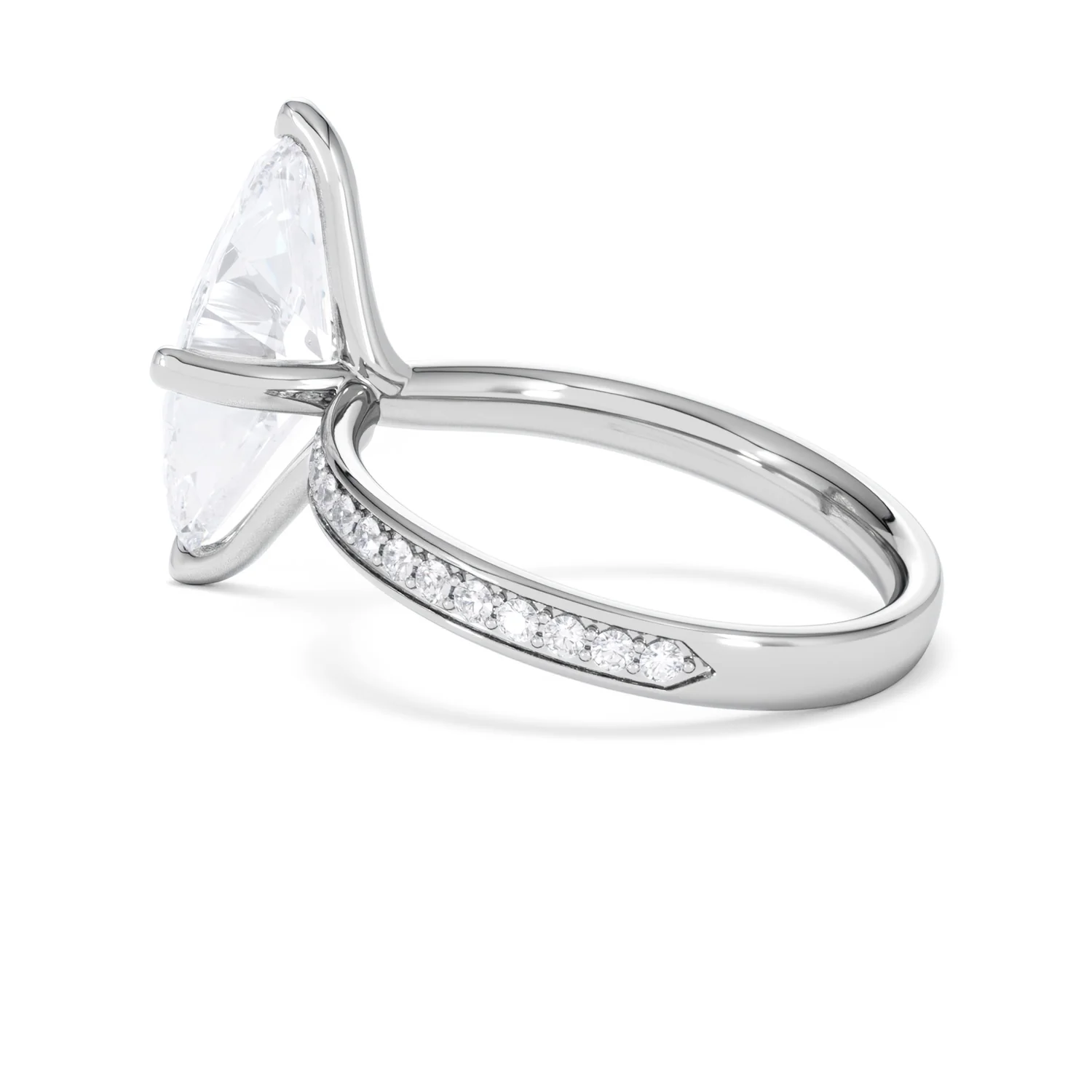 Origin Twist 3.00ct Marquise Cut Lab Diamond Solitaire Engagement Ring with Side Stones in Platinum - Image 60