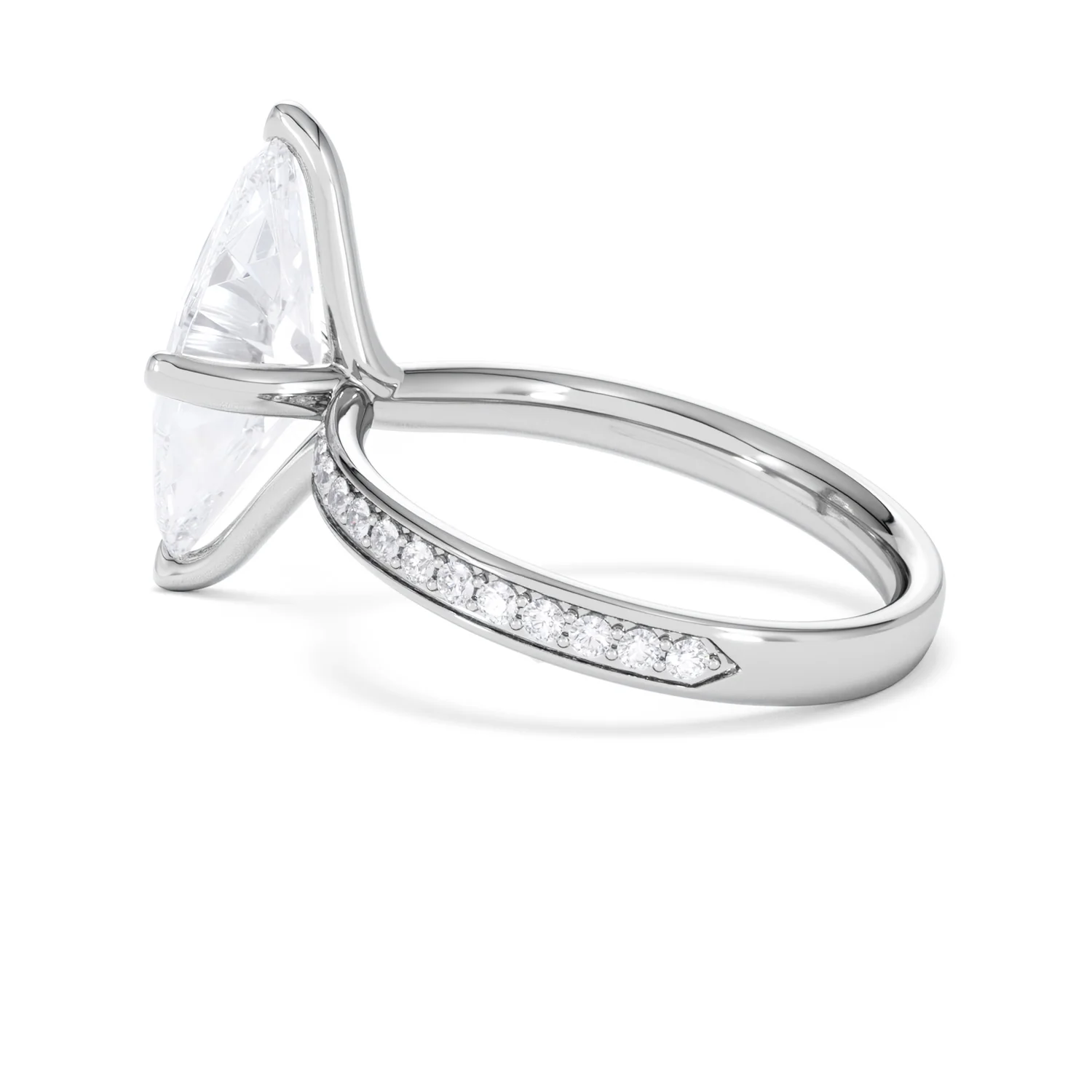 Origin Twist 3.00ct Marquise Cut Lab Diamond Solitaire Engagement Ring with Side Stones in Platinum - Image 61