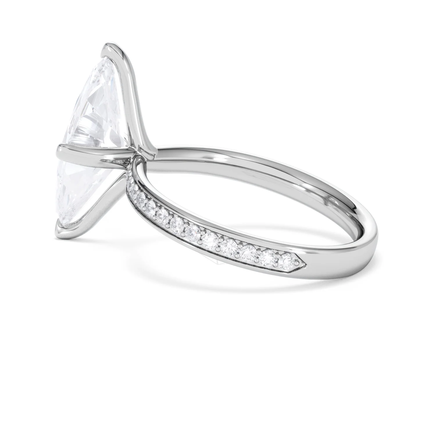 Origin Twist 3.00ct Marquise Cut Lab Diamond Solitaire Engagement Ring with Side Stones in Platinum - Image 62