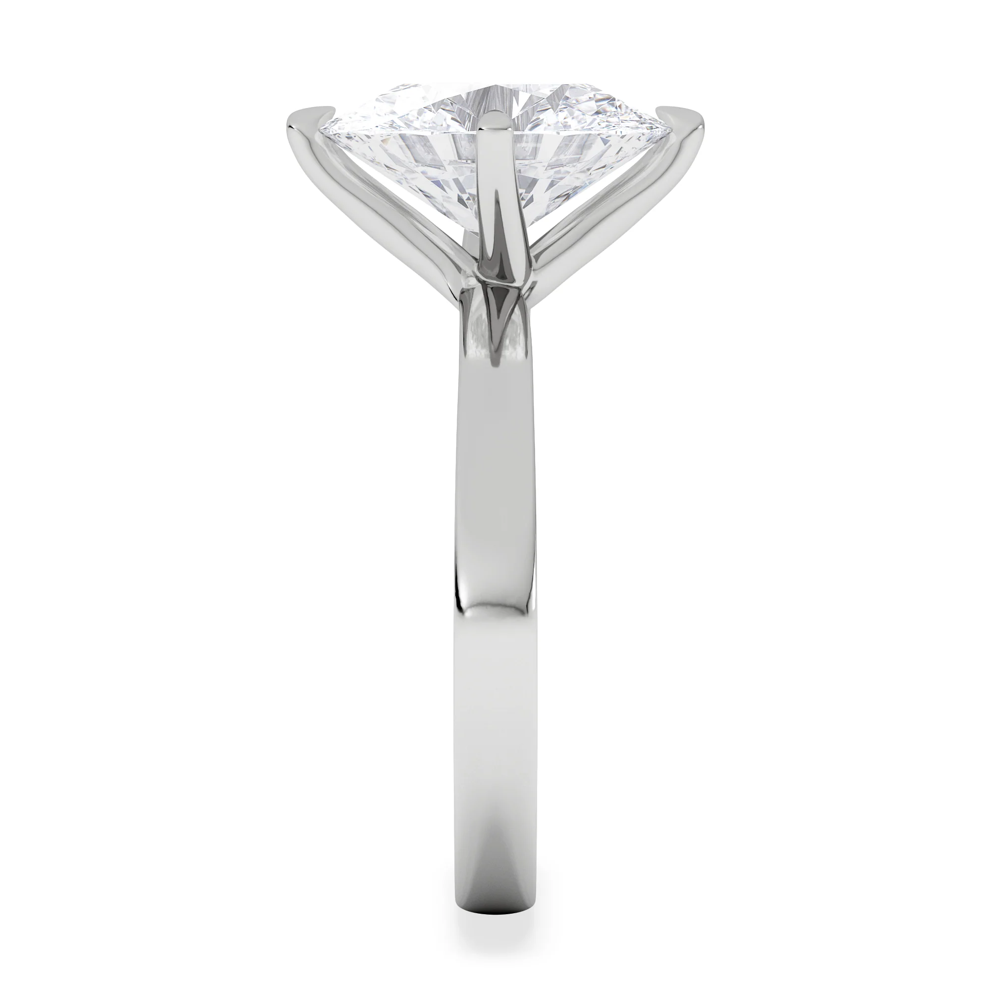 Origin Twist 3.00ct Oval Cut Lab Diamond Solitaire Engagement Ring in 18K White Gold - Image 5