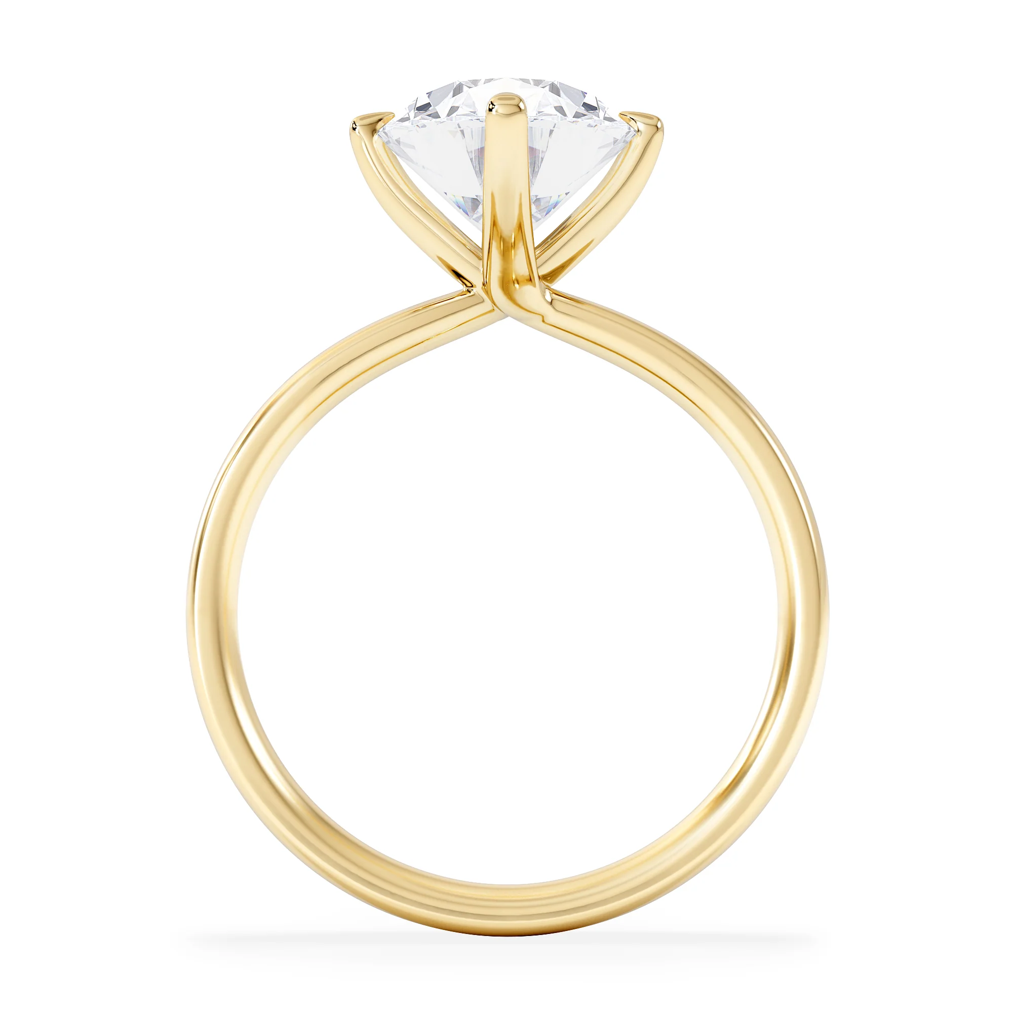 Origin Twist 3.00ct Oval Cut Lab Diamond Solitaire Engagement Ring in 18K Yellow Gold - Image 3