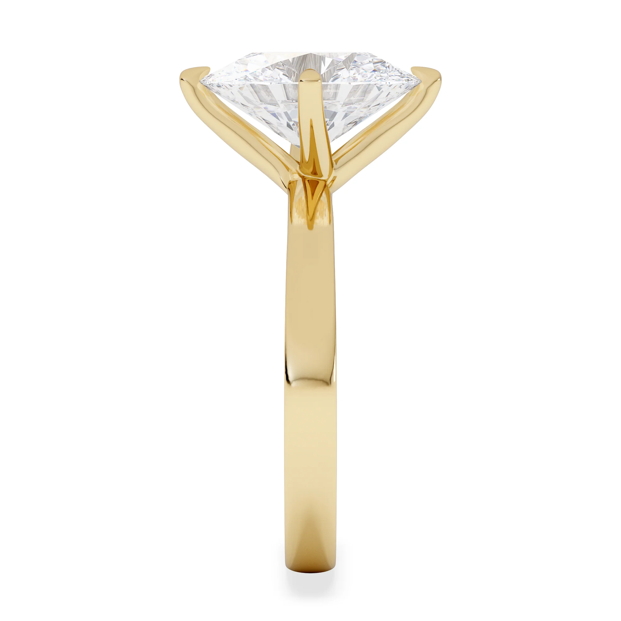 Origin Twist 3.00ct Oval Cut Lab Diamond Solitaire Engagement Ring in 18K Yellow Gold - Image 5