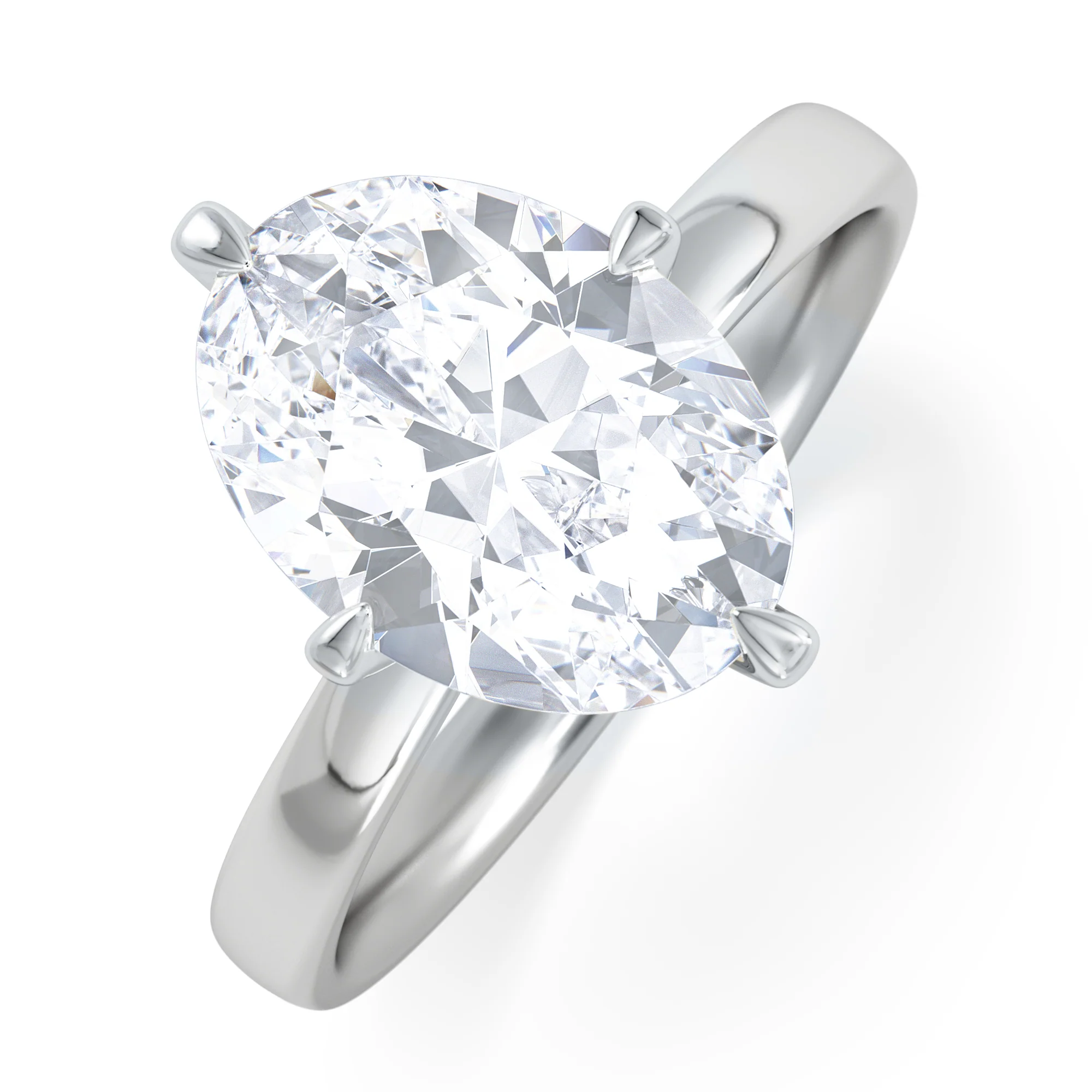 Origin Twist 3.00ct Oval Cut Lab Diamond Solitaire Engagement Ring in Platinum