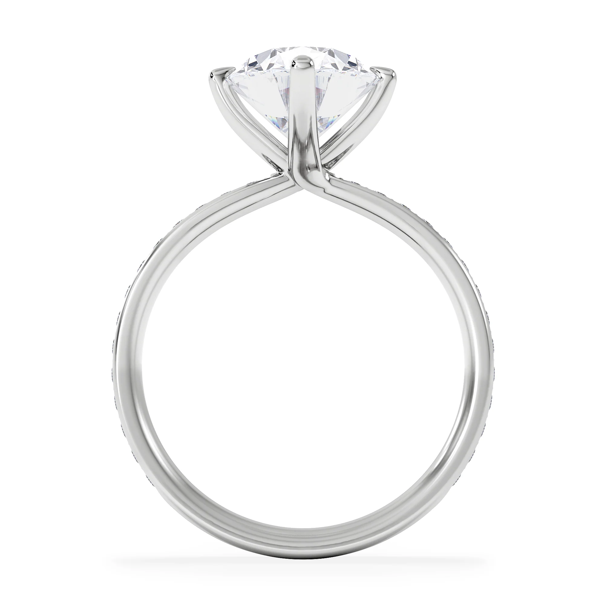 Origin Twist 3.00ct Oval Cut Lab Diamond Solitaire Engagement Ring with Side Stones in 18K White Gold - Image 3