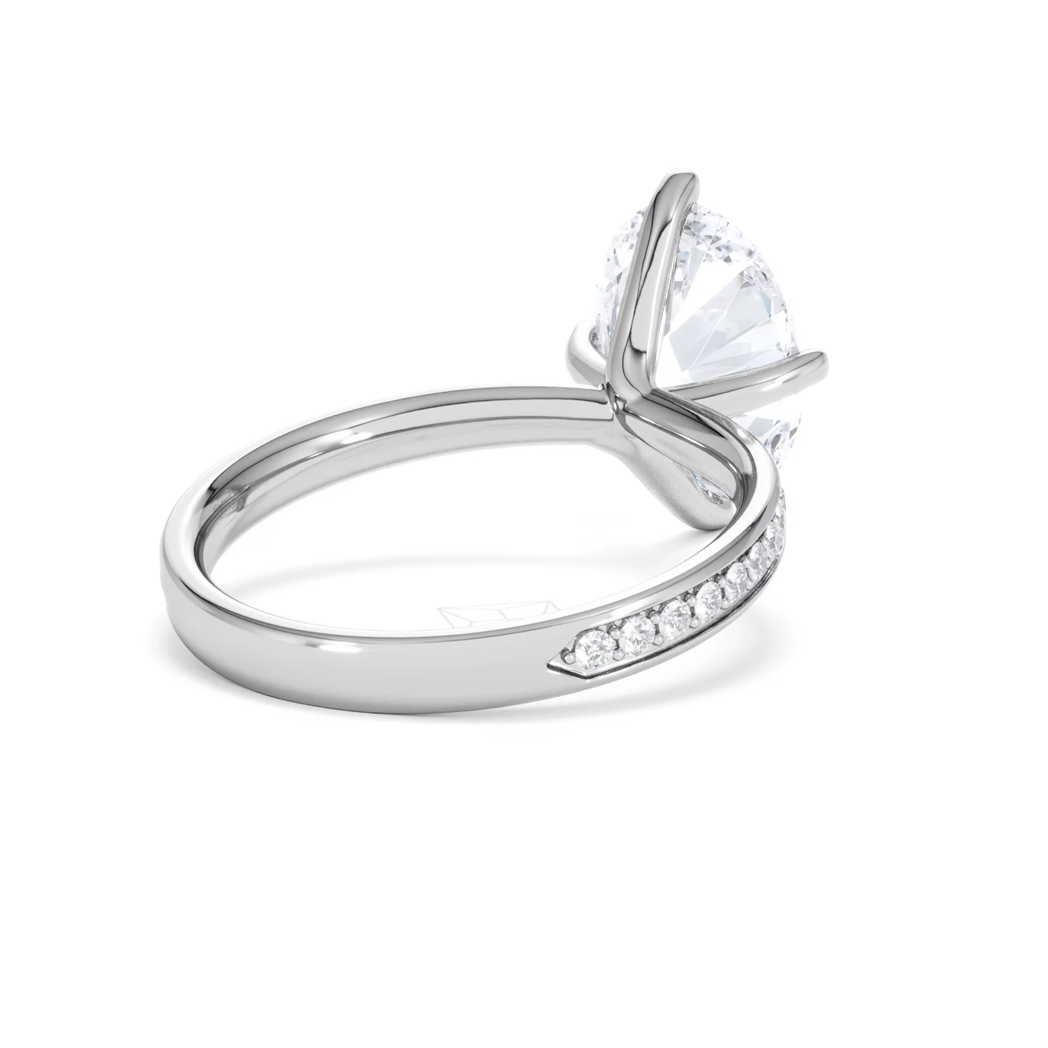 Origin Twist 3.00ct Oval Cut Lab Diamond Solitaire Engagement Ring with Side Stones in 18K White Gold - Image 40