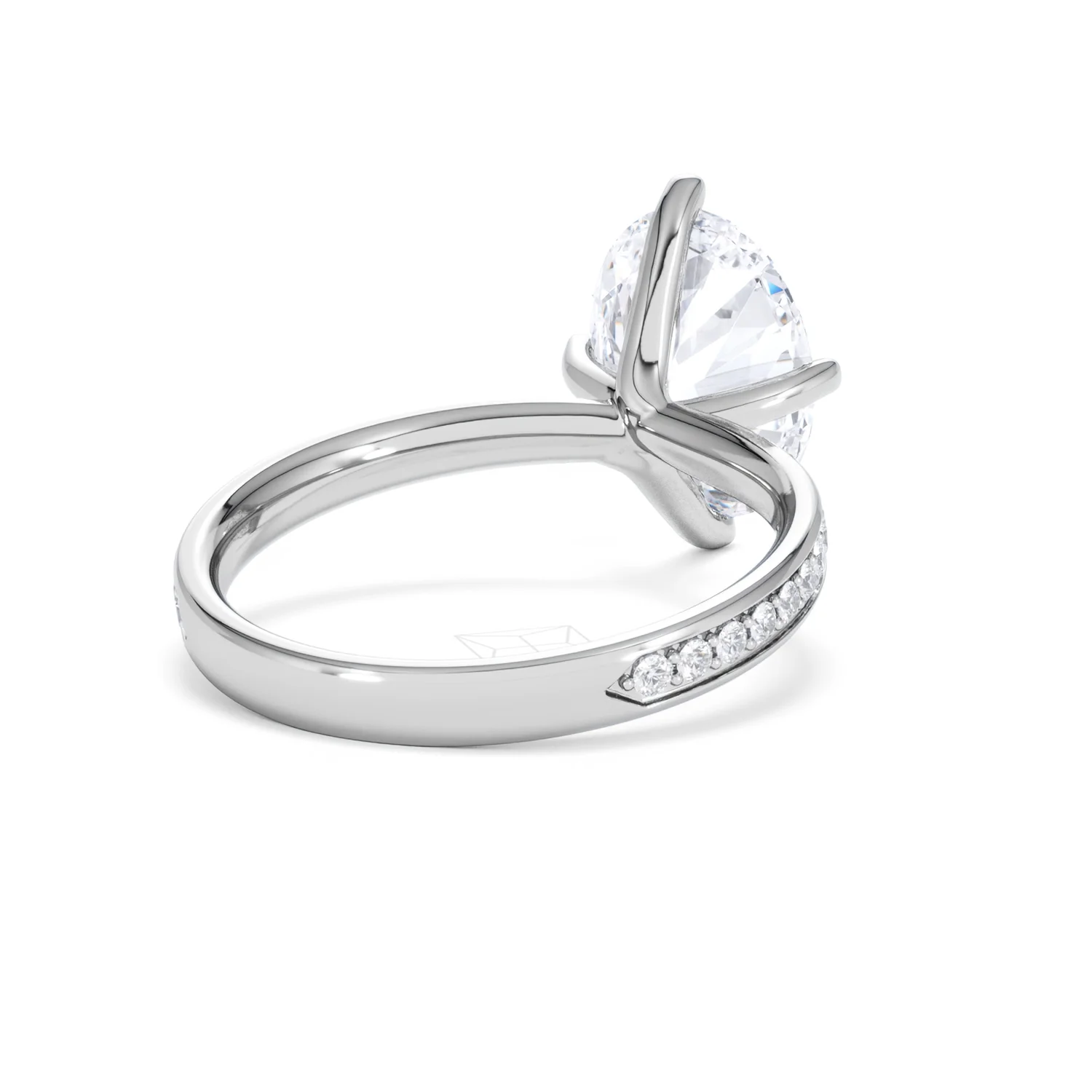 Origin Twist 3.00ct Oval Cut Lab Diamond Solitaire Engagement Ring with Side Stones in 18K White Gold - Image 41