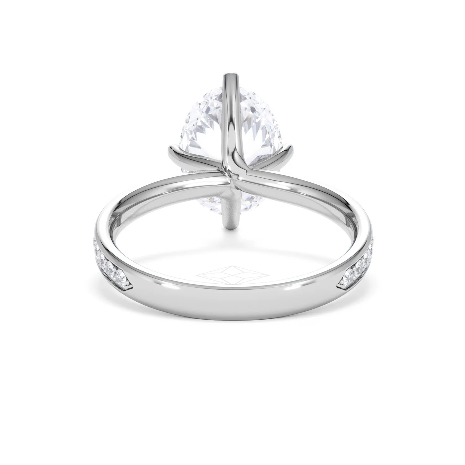 Origin Twist 3.00ct Oval Cut Lab Diamond Solitaire Engagement Ring with Side Stones in 18K White Gold - Image 47