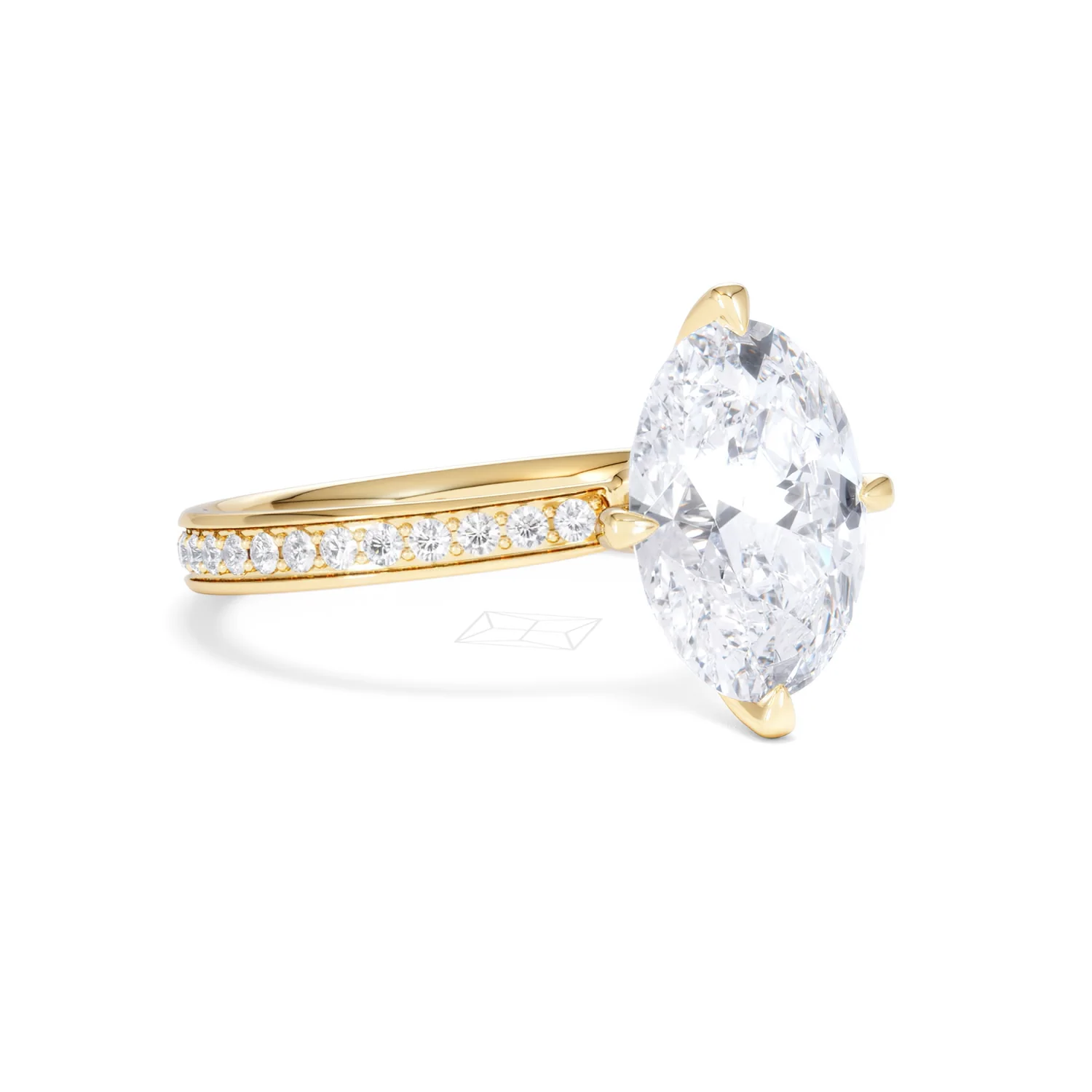 Origin Twist 3.00ct Oval Cut Lab Diamond Solitaire Engagement Ring with Side Stones in 18K Yellow Gold - Image 14