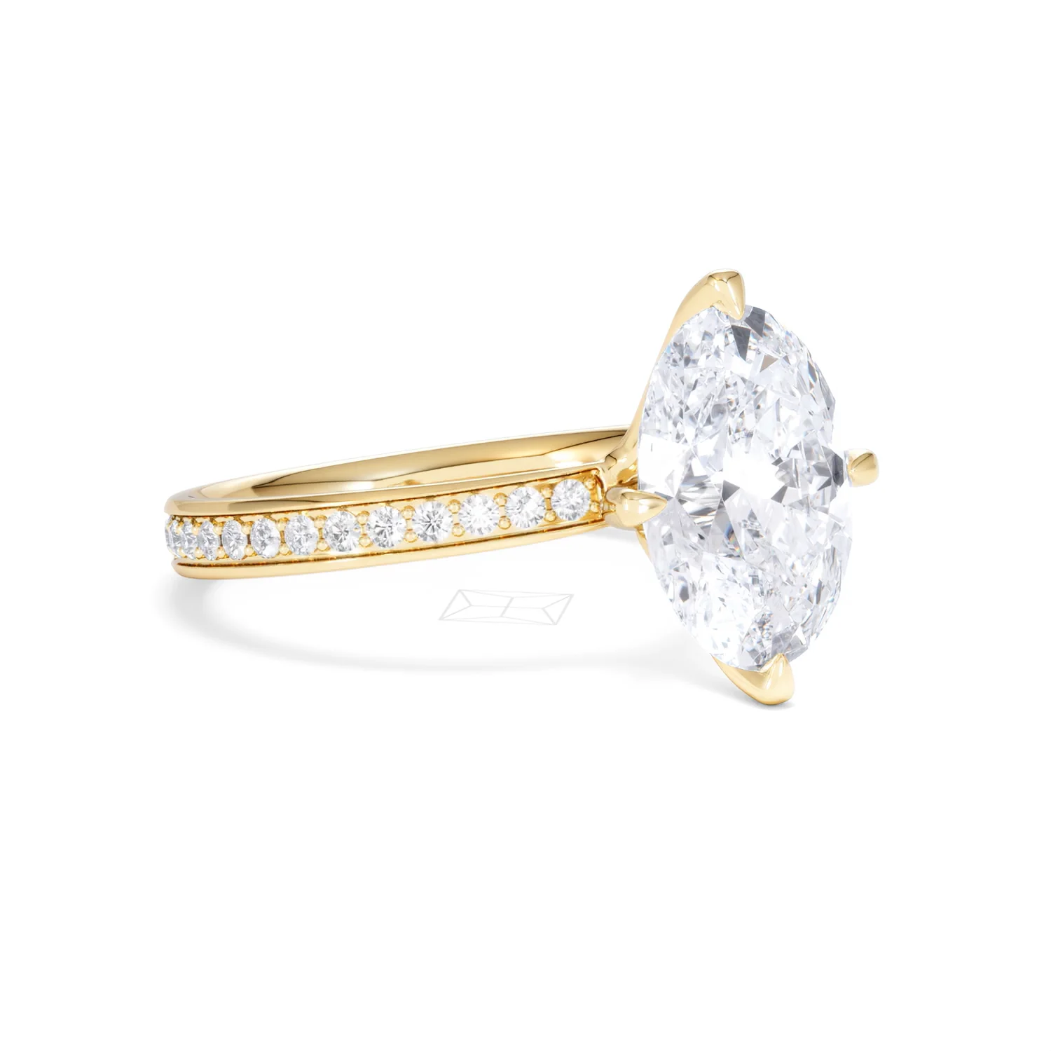 Origin Twist 3.00ct Oval Cut Lab Diamond Solitaire Engagement Ring with Side Stones in 18K Yellow Gold - Image 15