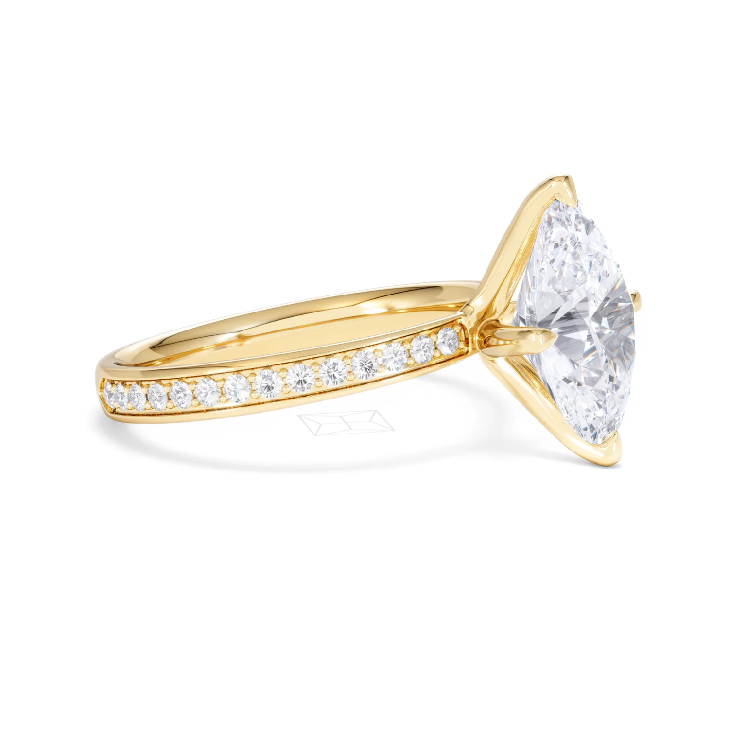 Origin Twist 3.00ct Oval Cut Lab Diamond Solitaire Engagement Ring with Side Stones in 18K Yellow Gold - Image 20