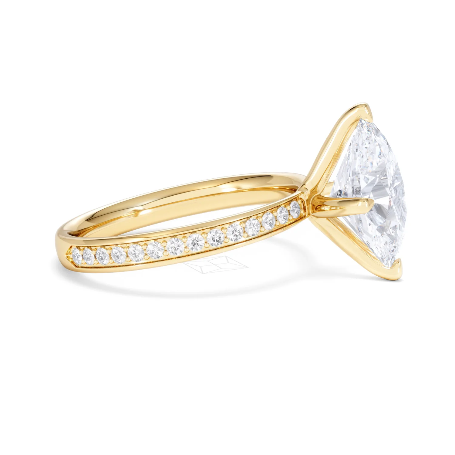 Origin Twist 3.00ct Oval Cut Lab Diamond Solitaire Engagement Ring with Side Stones in 18K Yellow Gold - Image 23