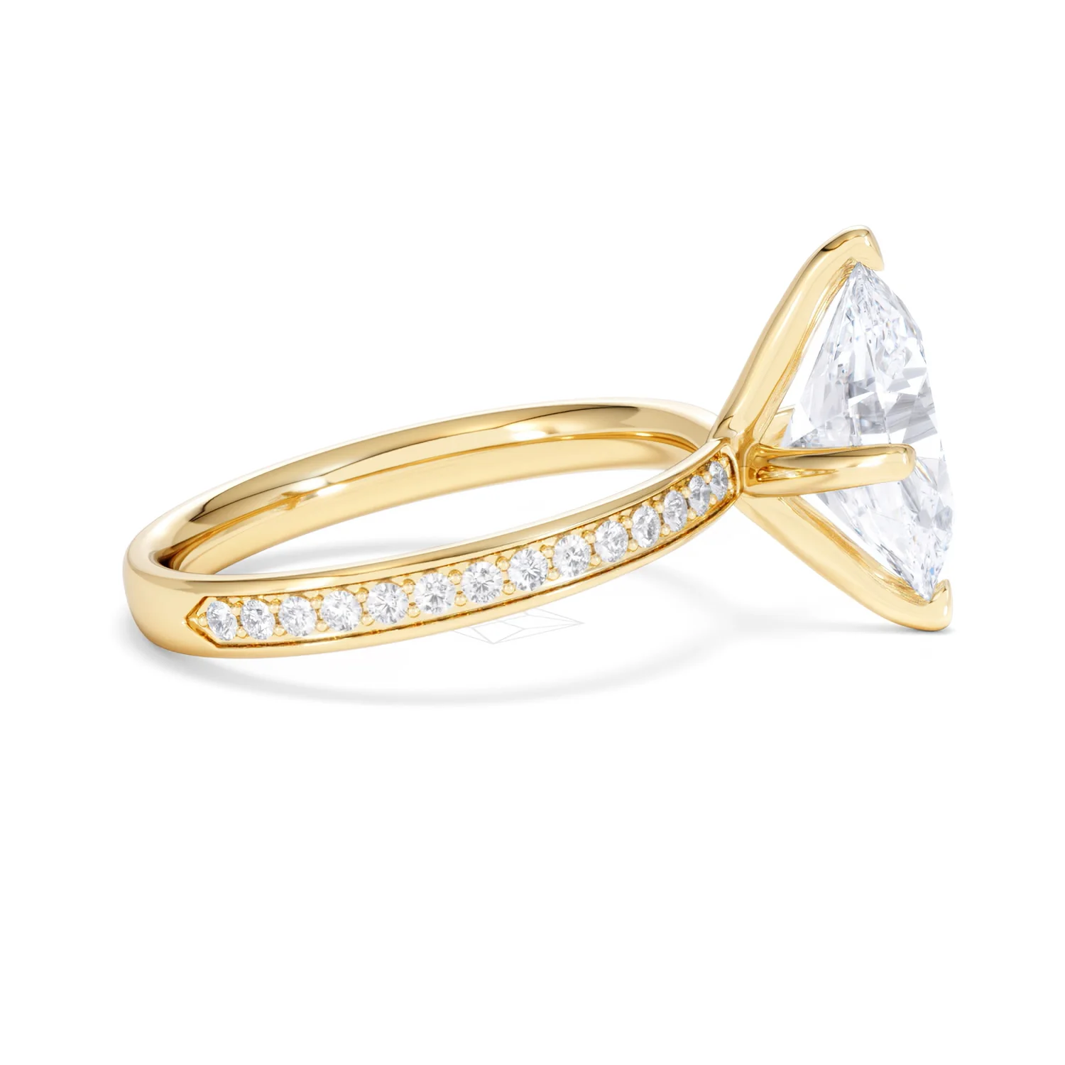 Origin Twist 3.00ct Oval Cut Lab Diamond Solitaire Engagement Ring with Side Stones in 18K Yellow Gold - Image 26