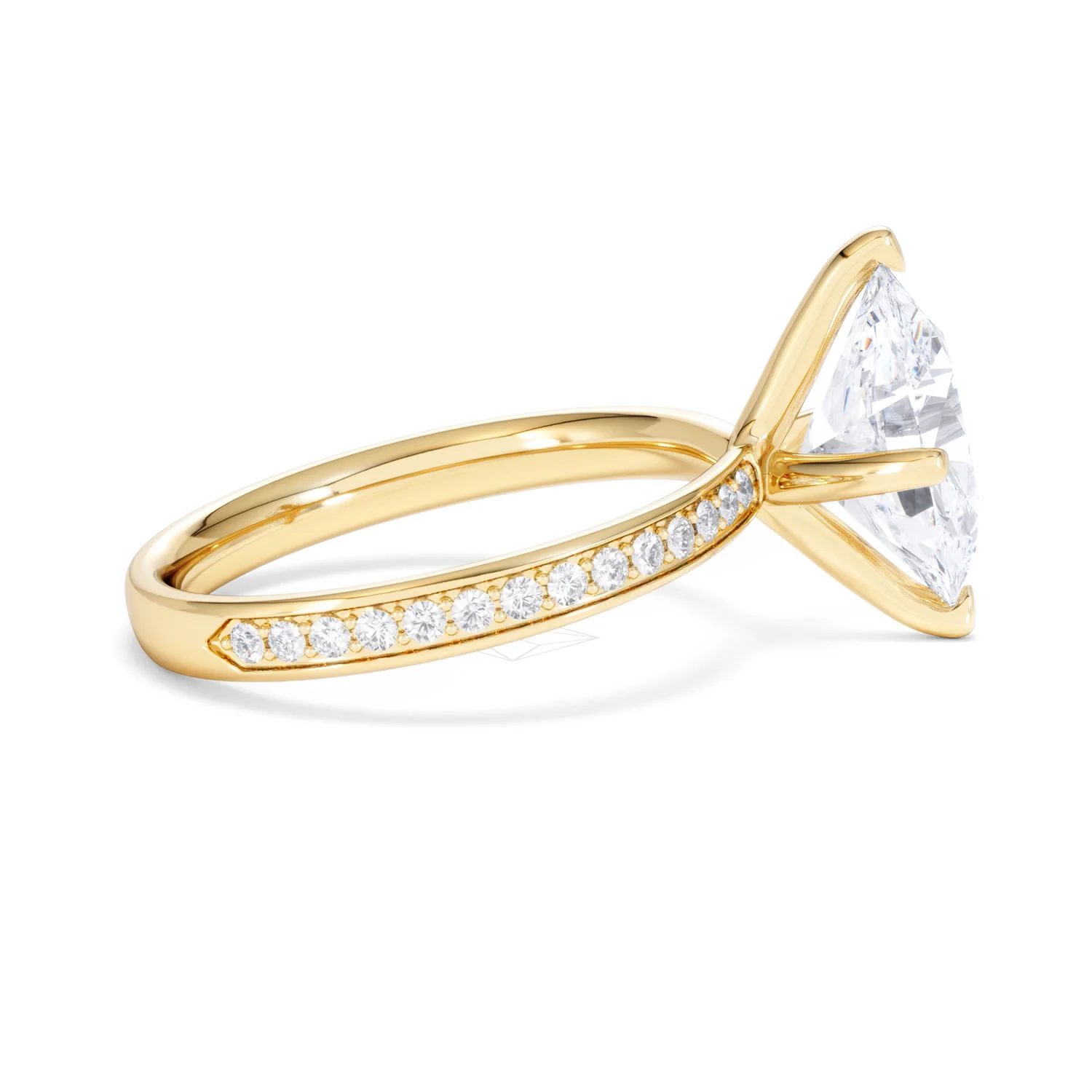 Origin Twist 3.00ct Oval Cut Lab Diamond Solitaire Engagement Ring with Side Stones in 18K Yellow Gold - Image 27