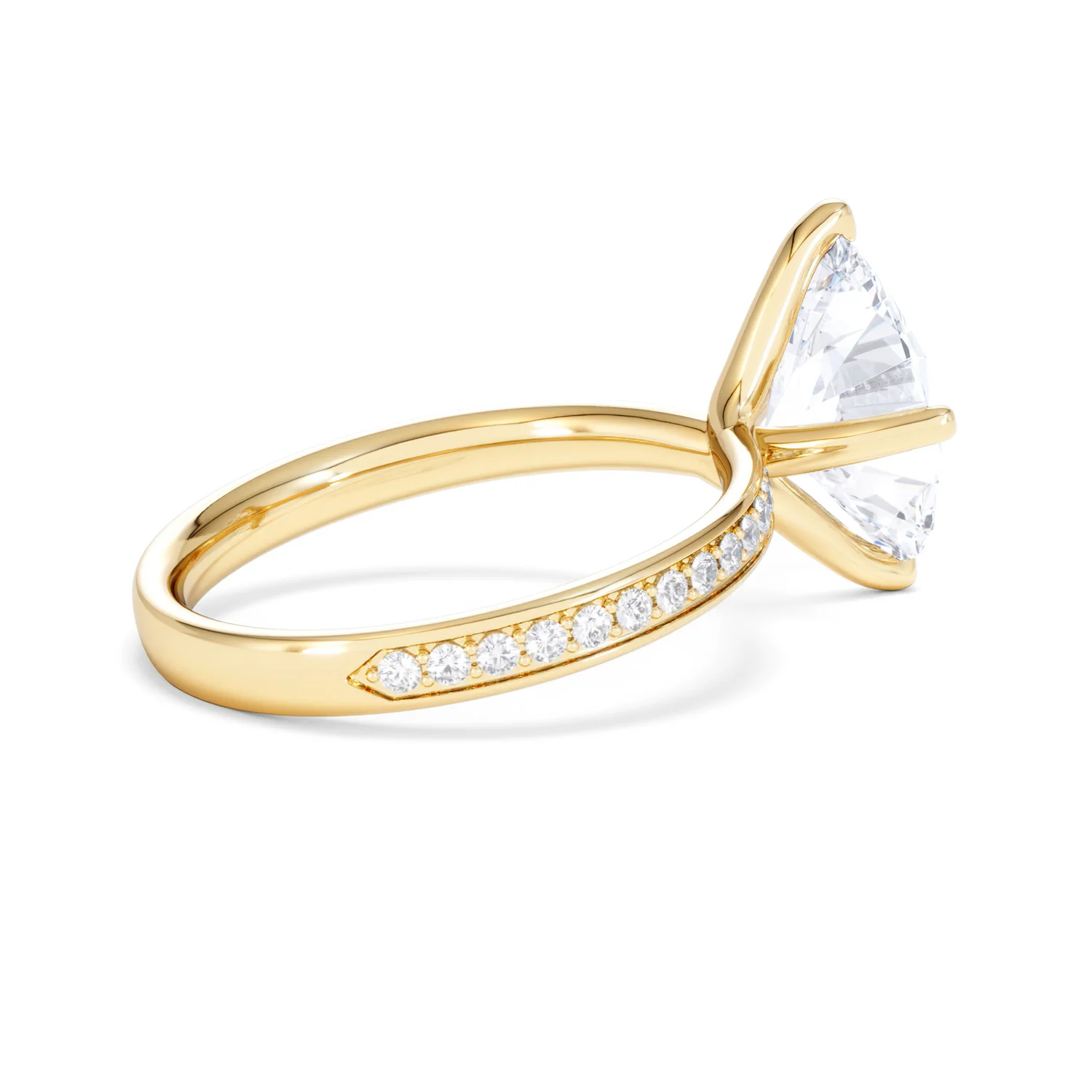 Origin Twist 3.00ct Oval Cut Lab Diamond Solitaire Engagement Ring with Side Stones in 18K Yellow Gold - Image 33