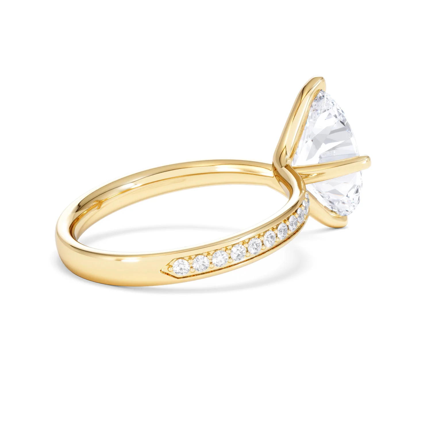 Origin Twist 3.00ct Oval Cut Lab Diamond Solitaire Engagement Ring with Side Stones in 18K Yellow Gold - Image 35