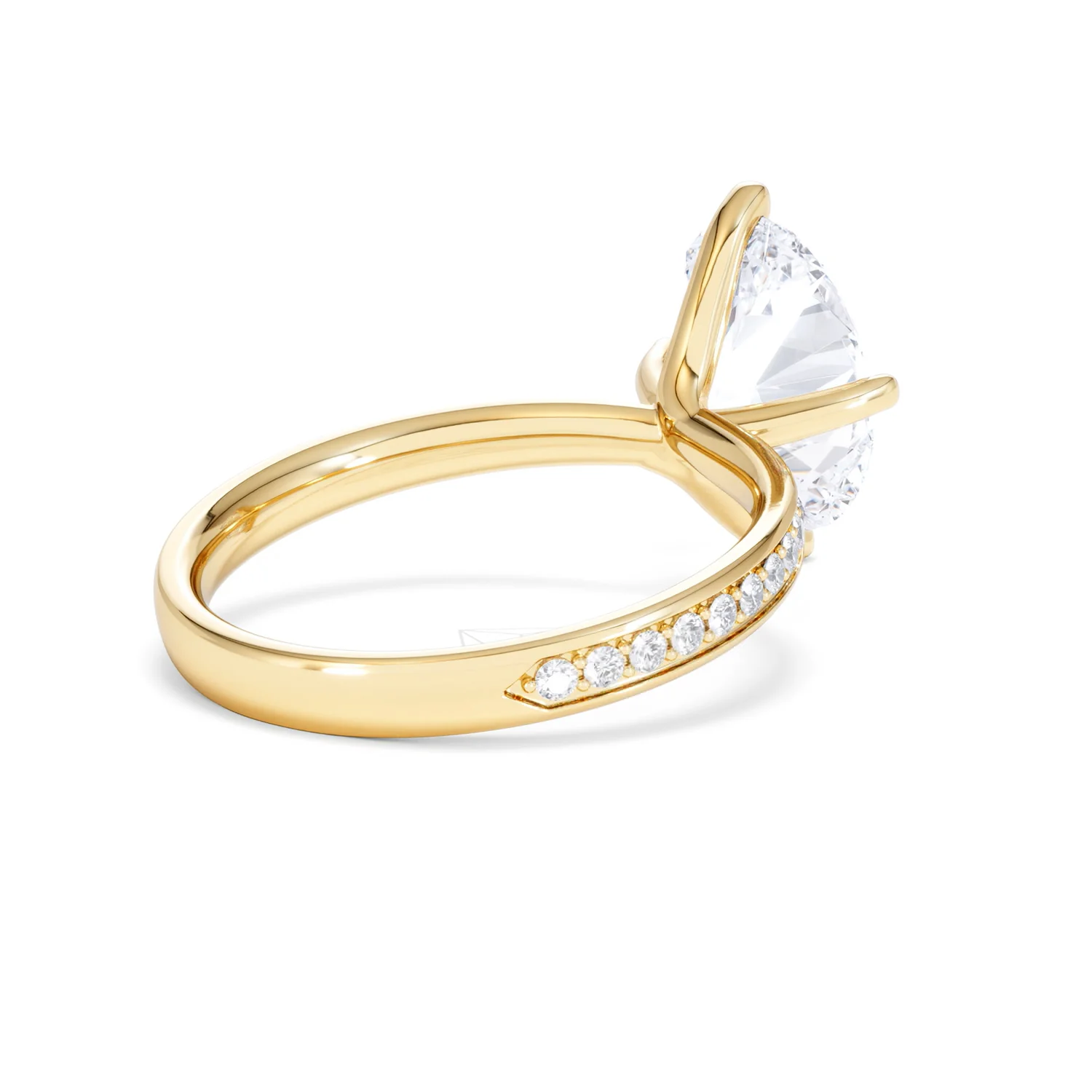 Origin Twist 3.00ct Oval Cut Lab Diamond Solitaire Engagement Ring with Side Stones in 18K Yellow Gold - Image 38