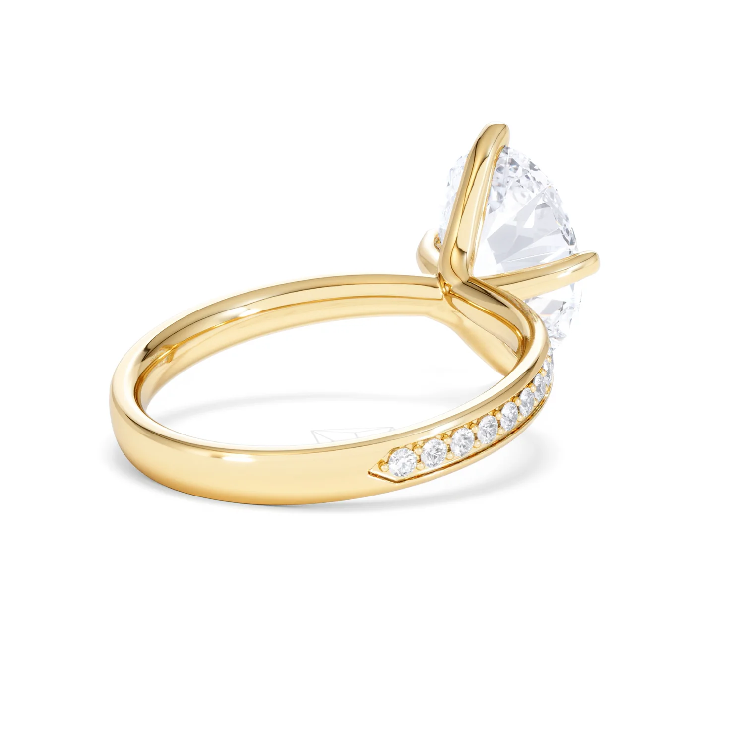 Origin Twist 3.00ct Oval Cut Lab Diamond Solitaire Engagement Ring with Side Stones in 18K Yellow Gold - Image 39