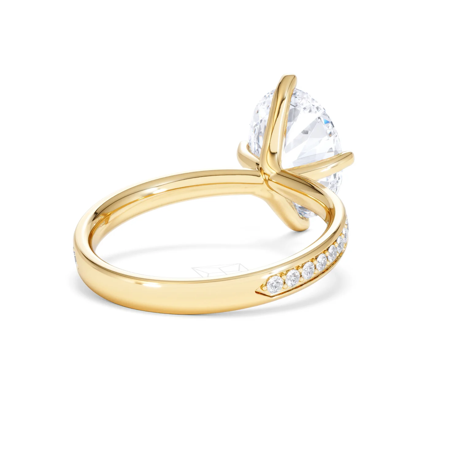 Origin Twist 3.00ct Oval Cut Lab Diamond Solitaire Engagement Ring with Side Stones in 18K Yellow Gold - Image 41