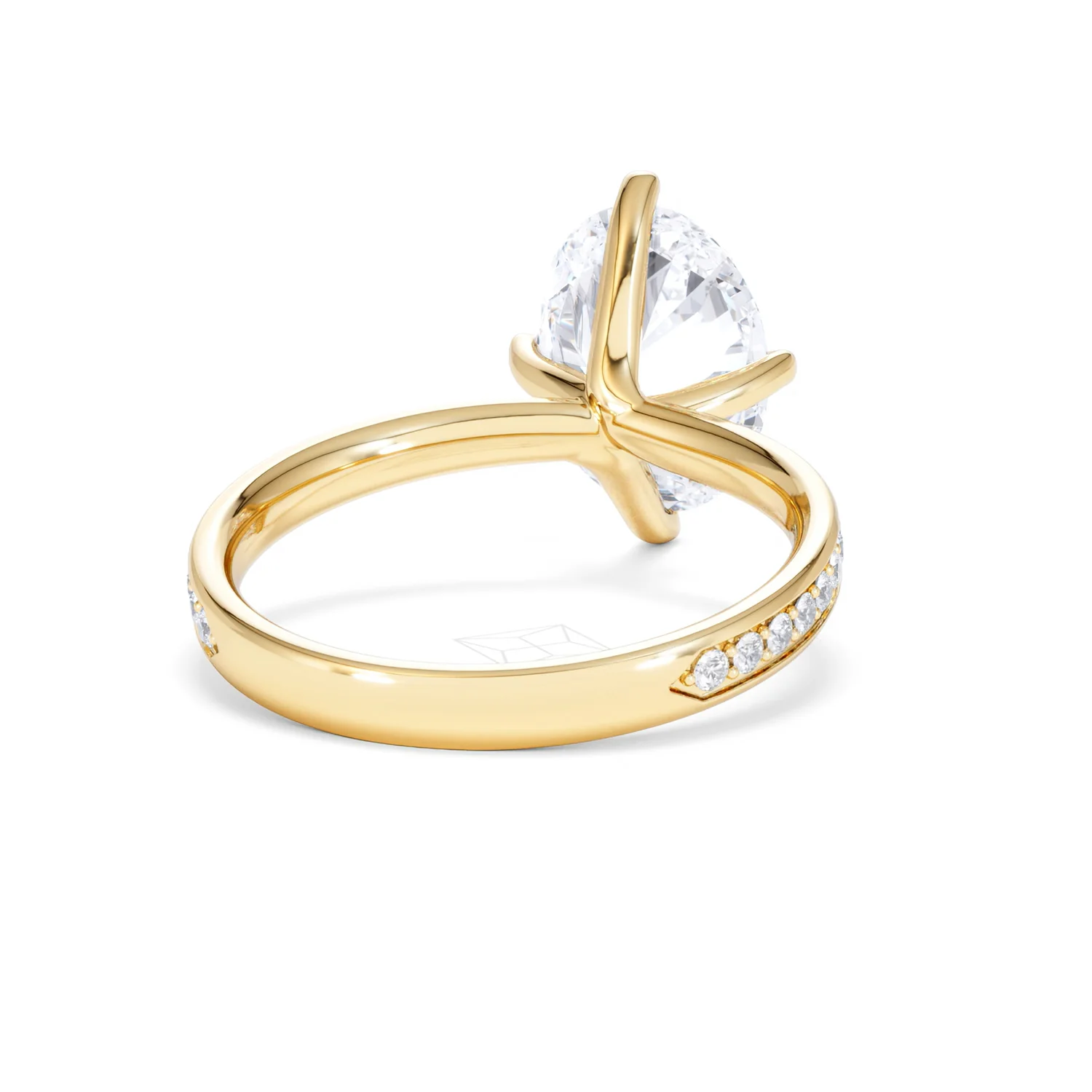 Origin Twist 3.00ct Oval Cut Lab Diamond Solitaire Engagement Ring with Side Stones in 18K Yellow Gold - Image 43