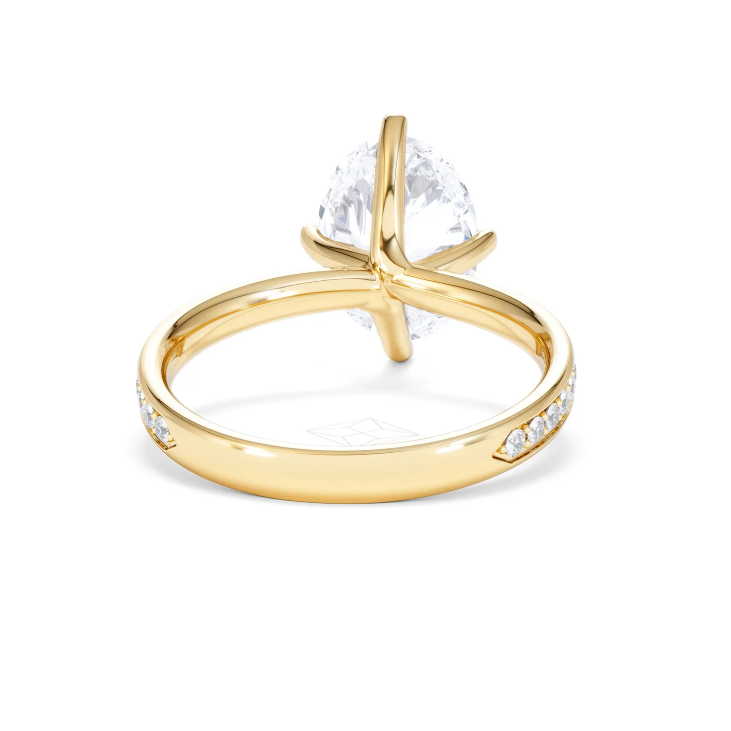 Origin Twist 3.00ct Oval Cut Lab Diamond Solitaire Engagement Ring with Side Stones in 18K Yellow Gold - Image 45