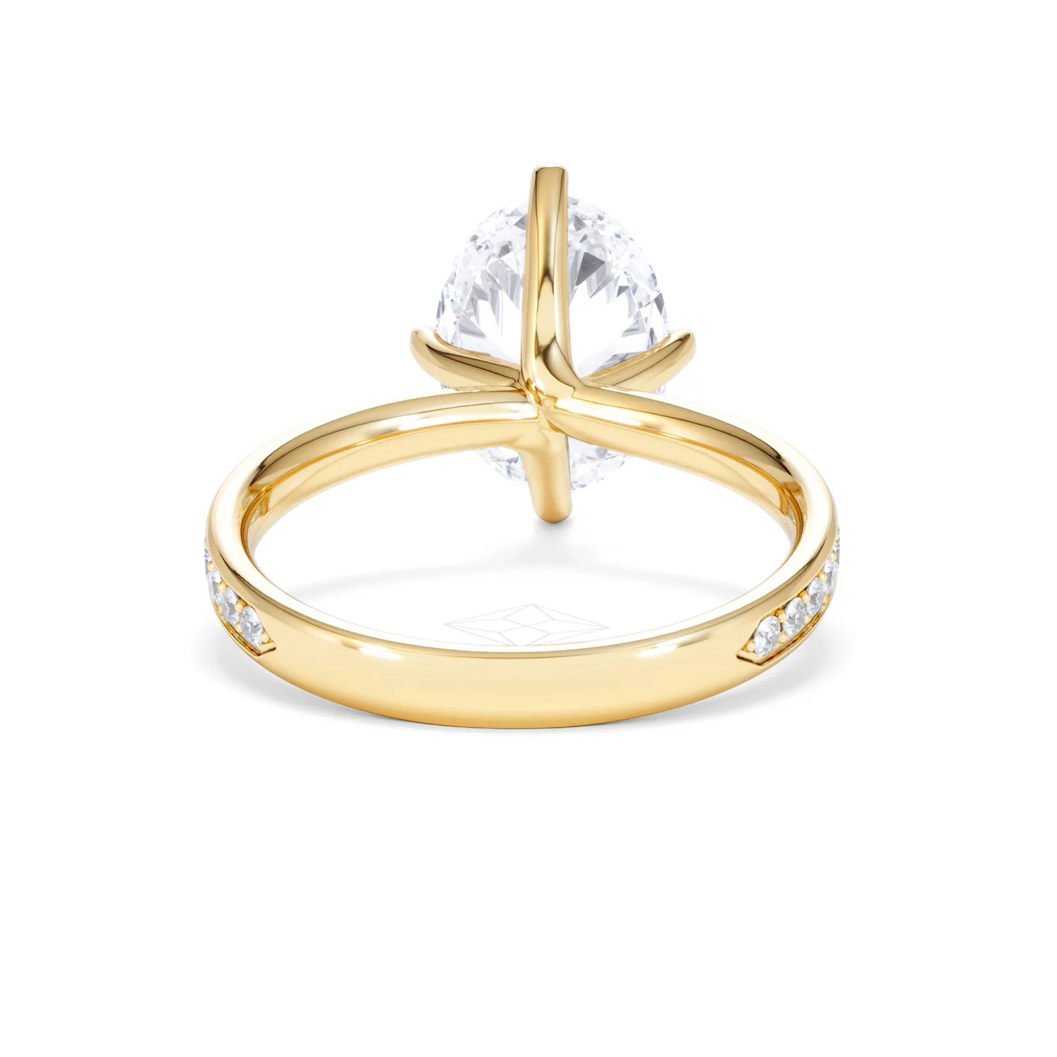 Origin Twist 3.00ct Oval Cut Lab Diamond Solitaire Engagement Ring with Side Stones in 18K Yellow Gold - Image 46
