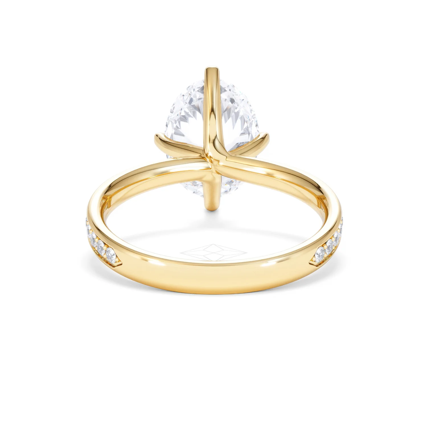 Origin Twist 3.00ct Oval Cut Lab Diamond Solitaire Engagement Ring with Side Stones in 18K Yellow Gold - Image 47