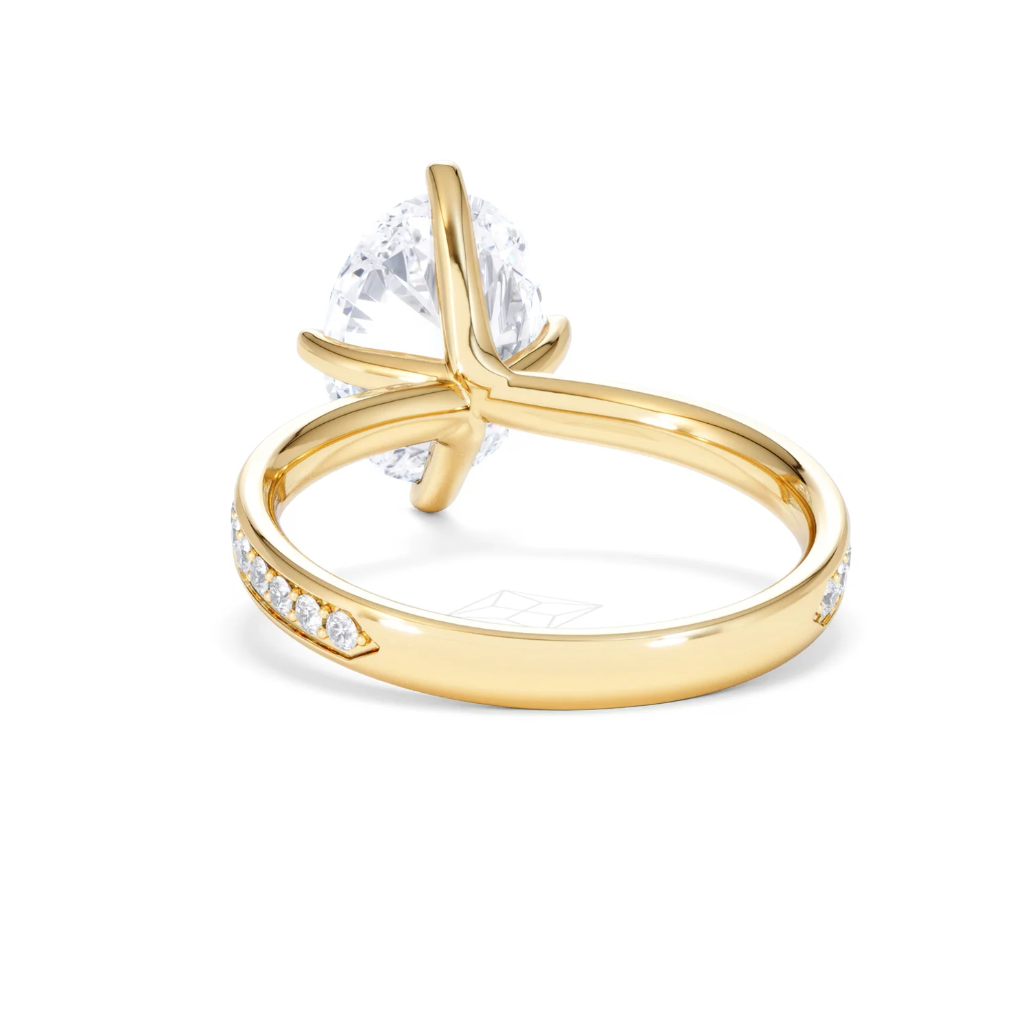 Origin Twist 3.00ct Oval Cut Lab Diamond Solitaire Engagement Ring with Side Stones in 18K Yellow Gold - Image 50